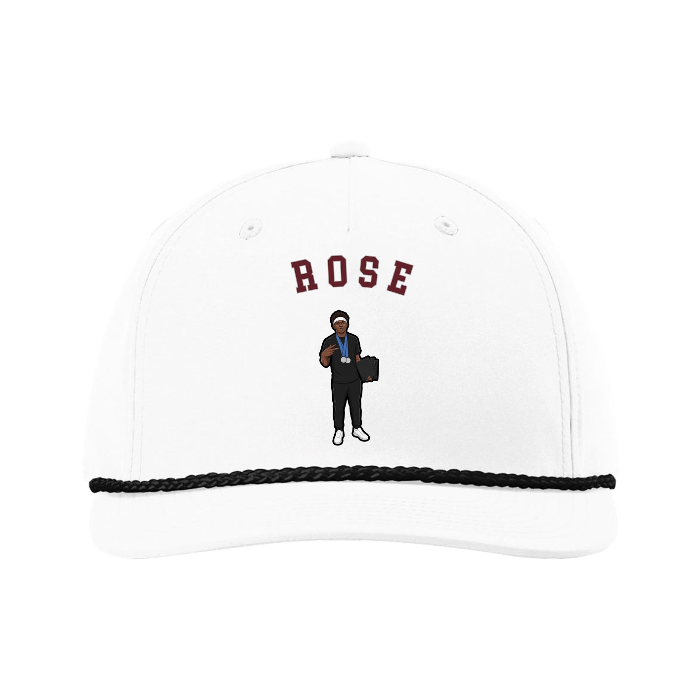 Five-Panel Classic Rope Cap — Shirsey Arch in White
