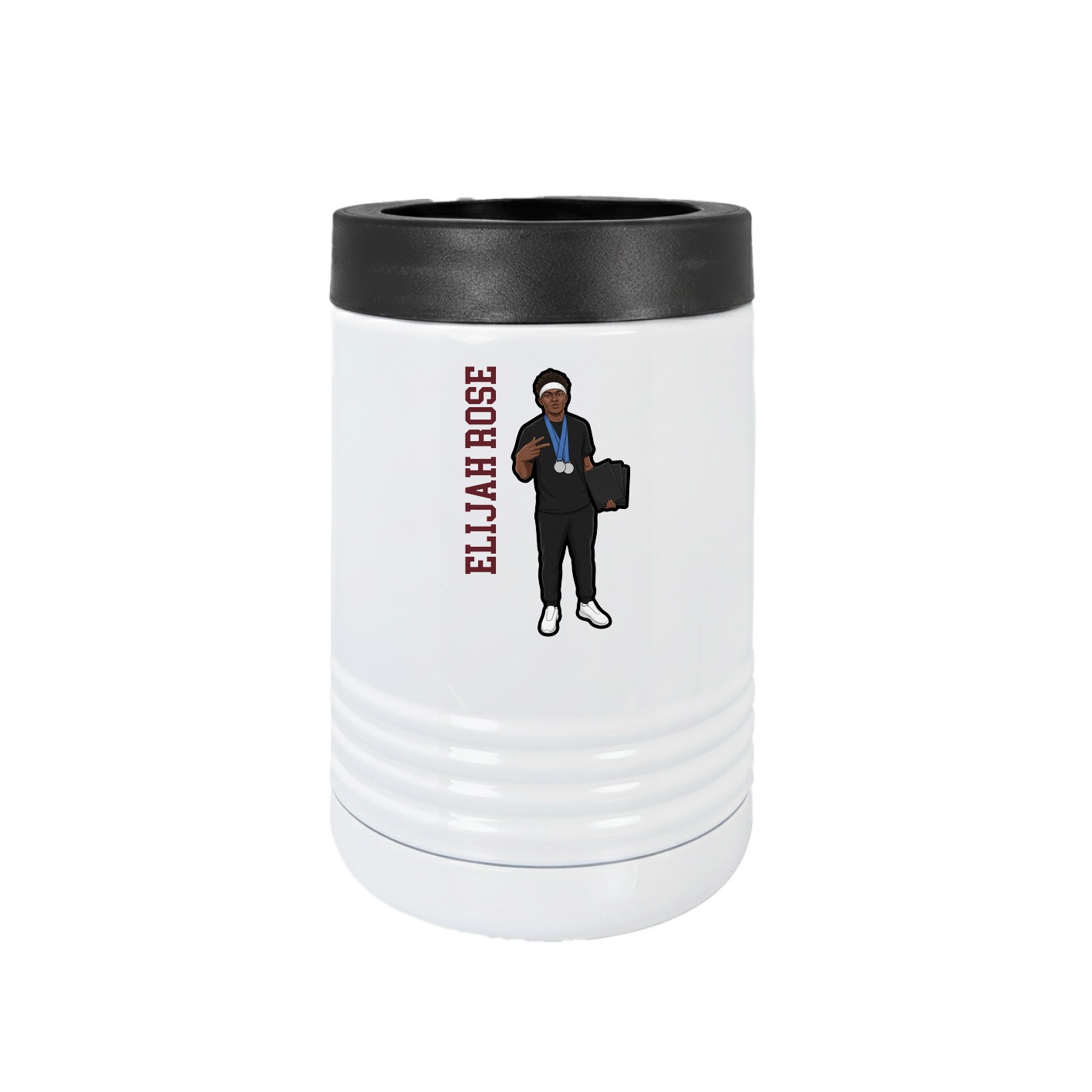 Beverage Holder — Name Vertical in White
