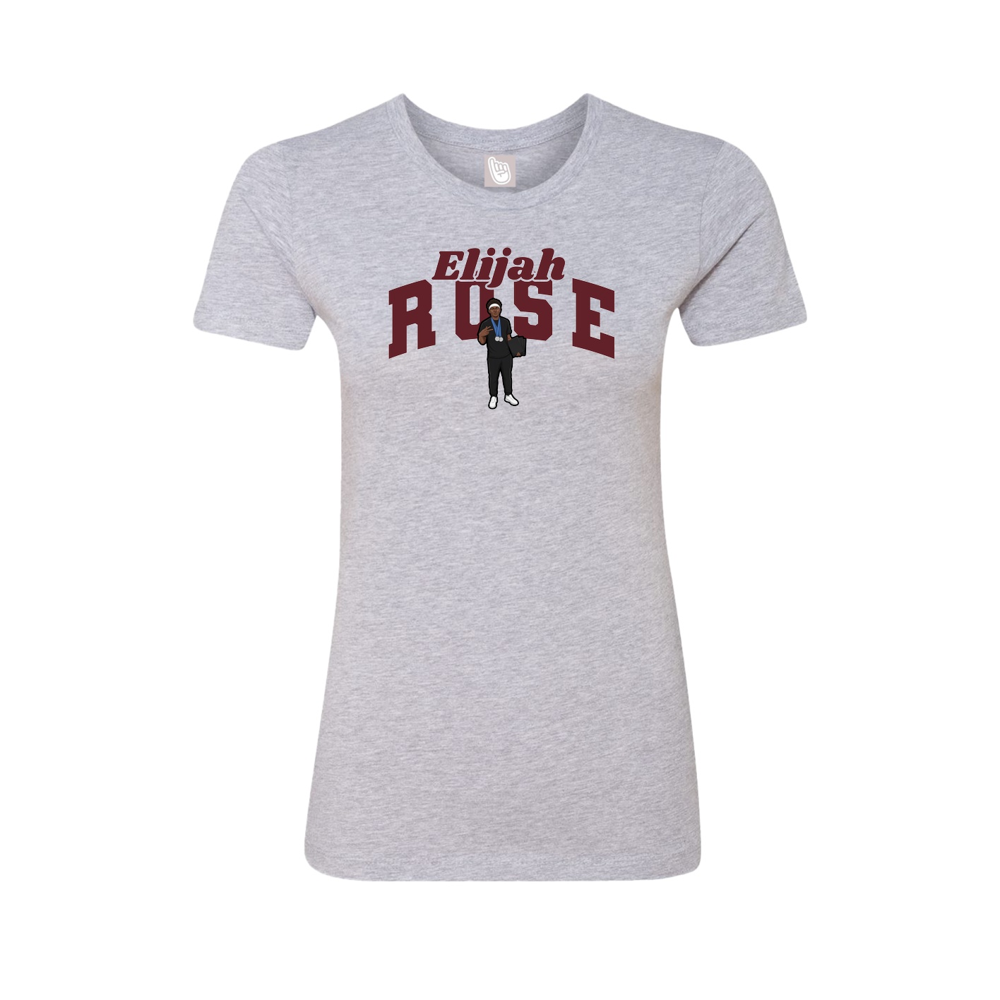 Fitted Women's Tee — Signature Arch in Grey