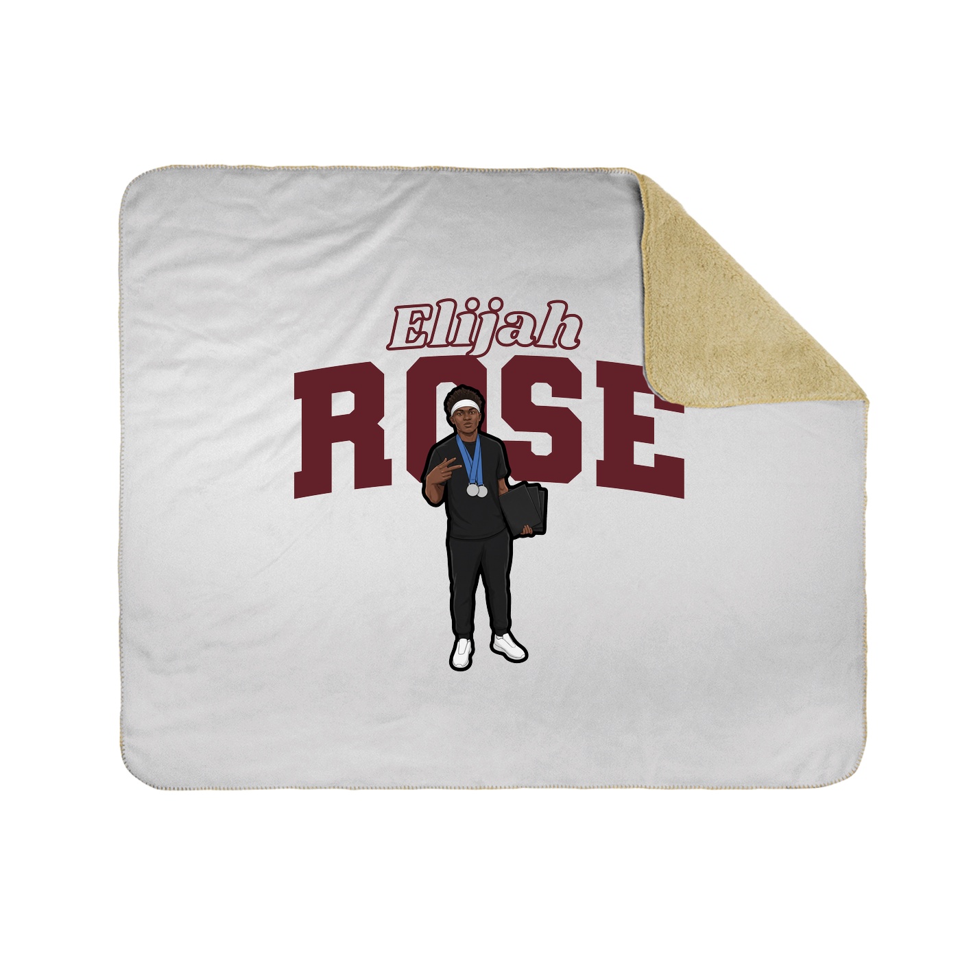 Throw Blanket — Name Arch in White