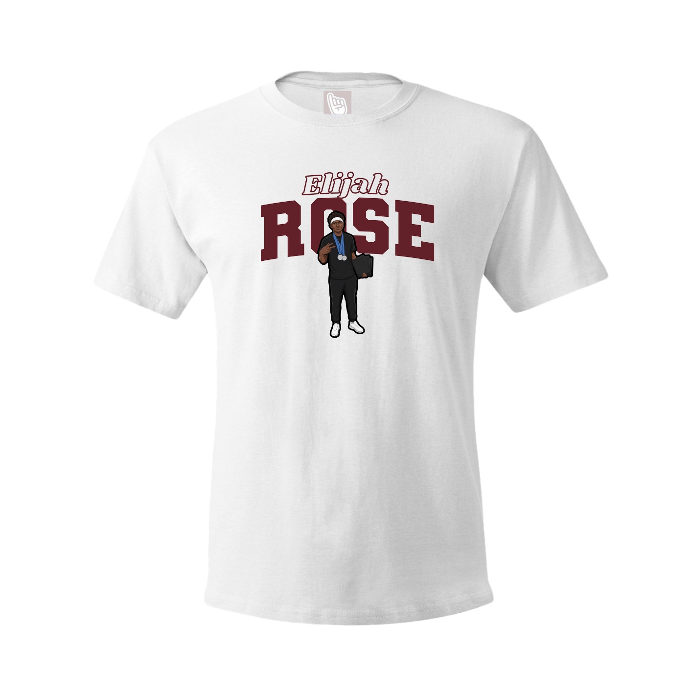 Youth Tee — Name Arch in White
