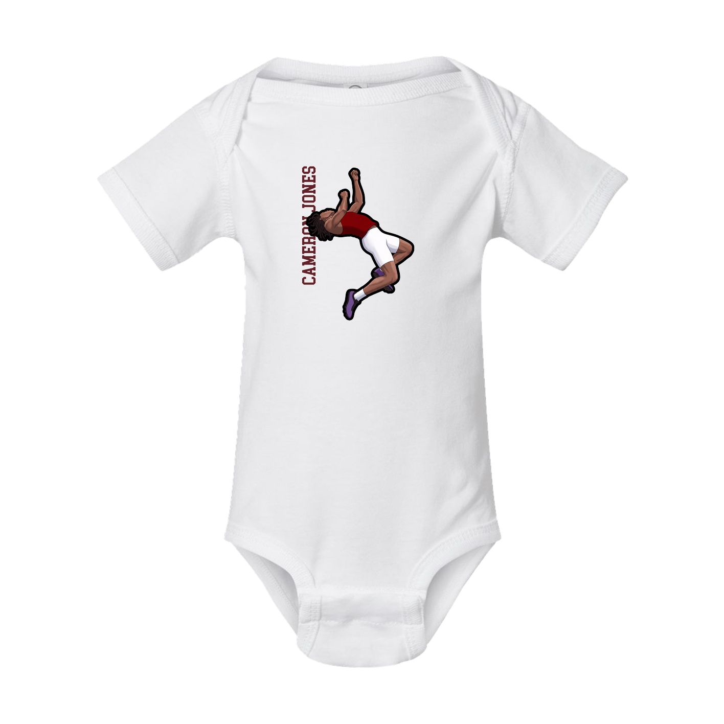 Baby Onesie — Name Vertical in White