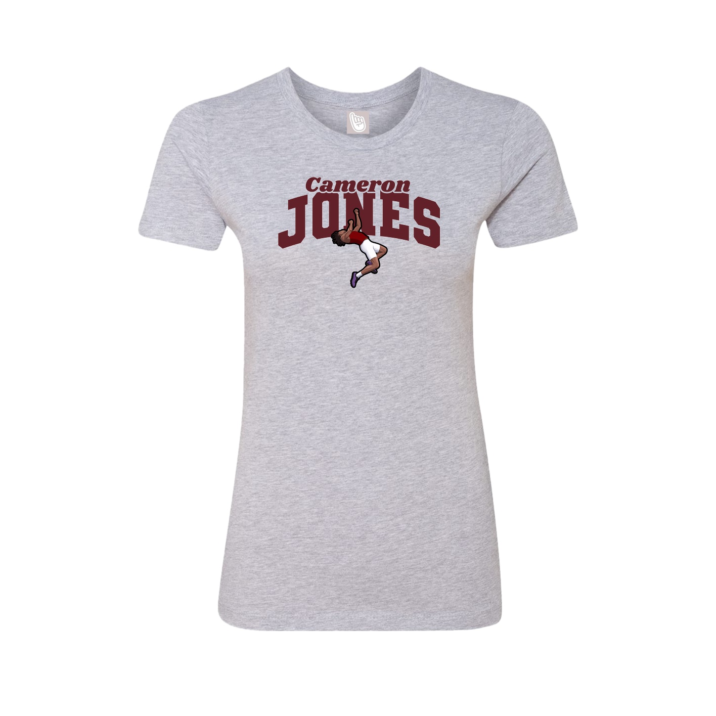 Fitted Women's Tee — Signature Arch in Grey