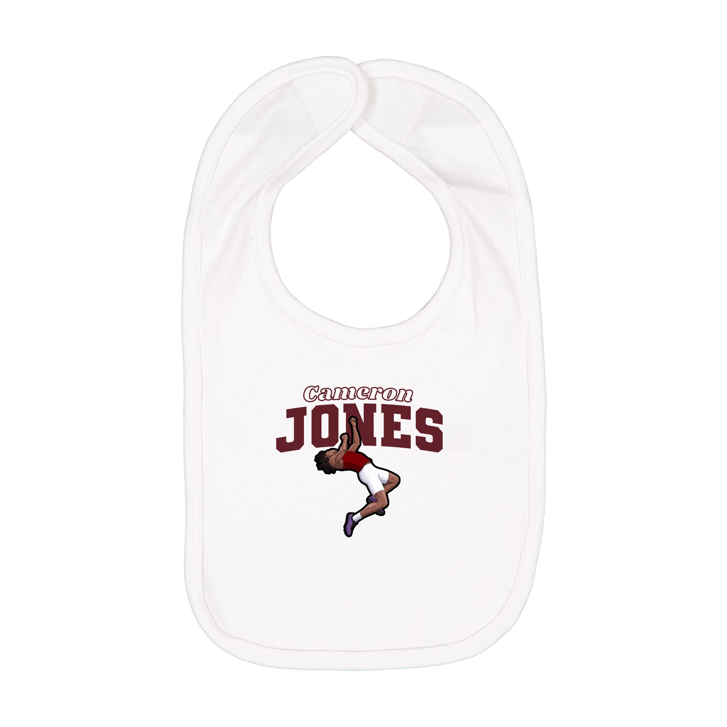 Infant Bib — Name Arch in White