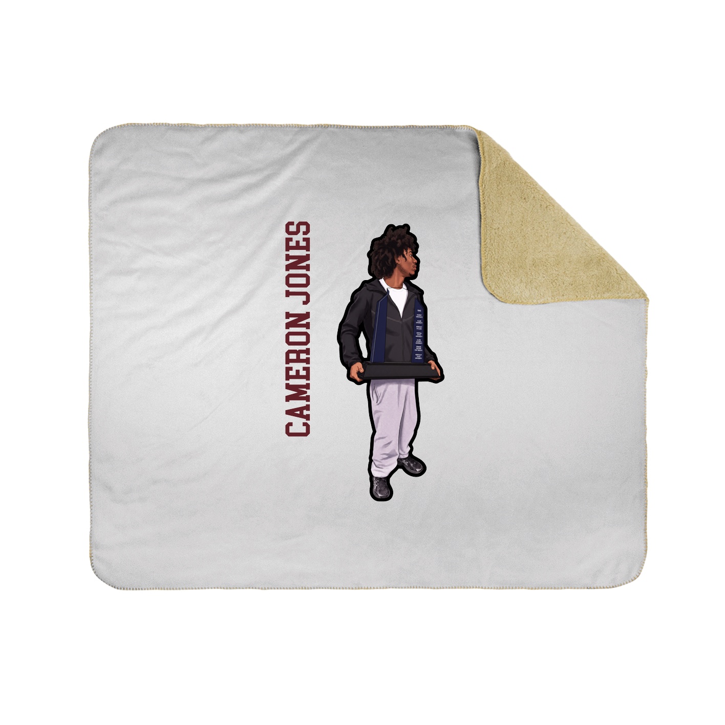 Throw Blanket — Name Vertical in White