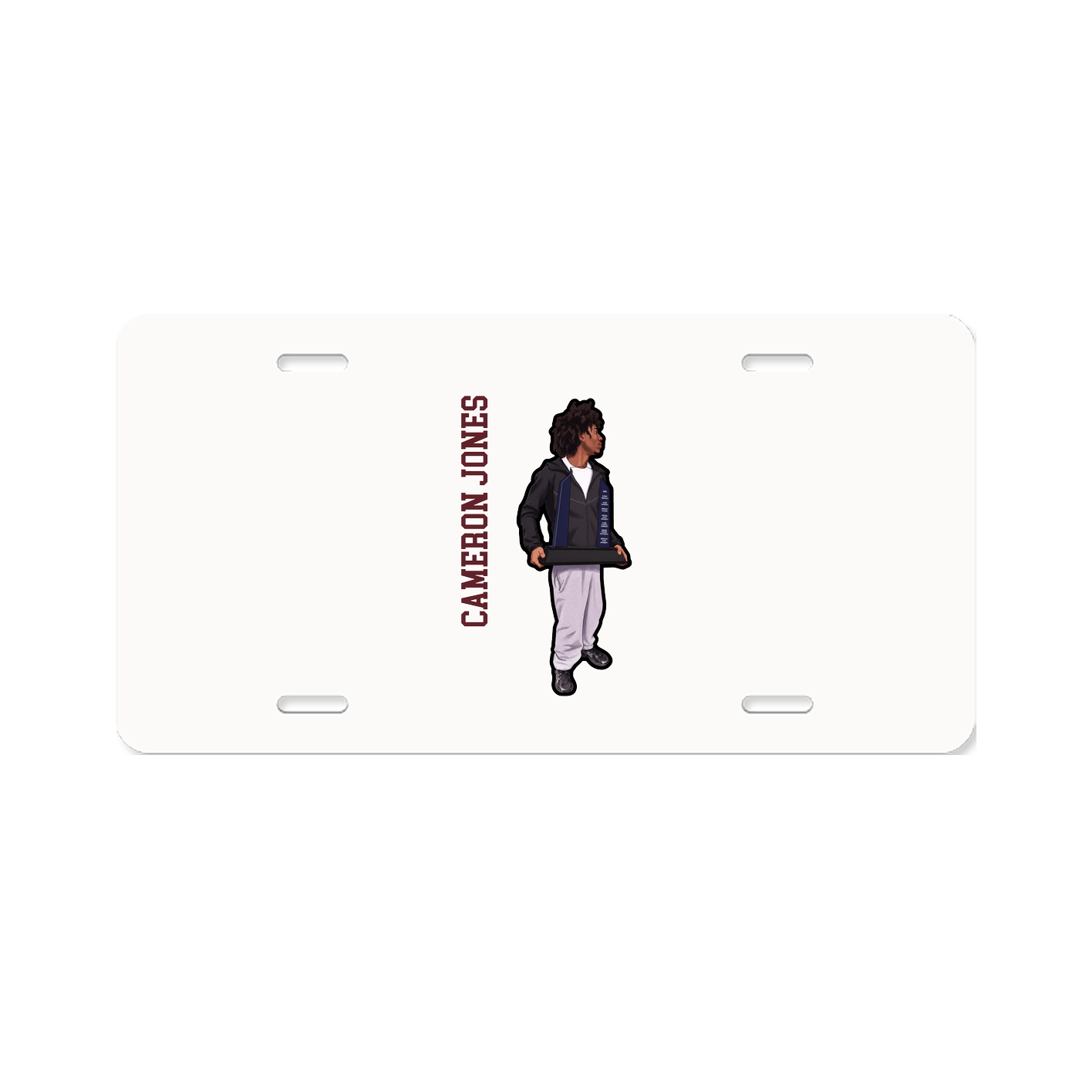 License Plate — Name Vertical in Classic