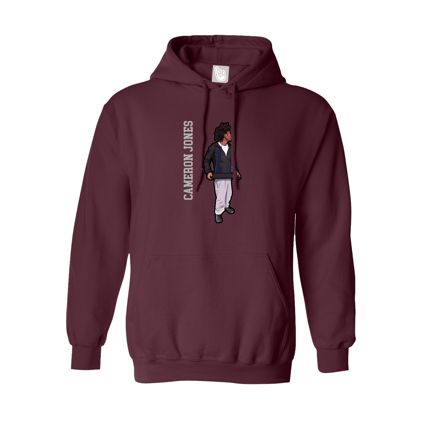 Youth Hoodie — Name Vertical in Maroon