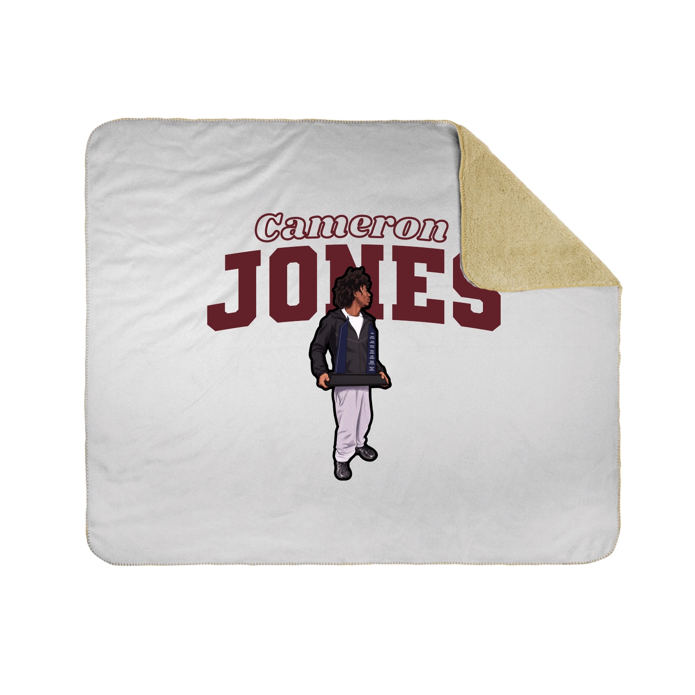 Throw Blanket — Name Arch in White