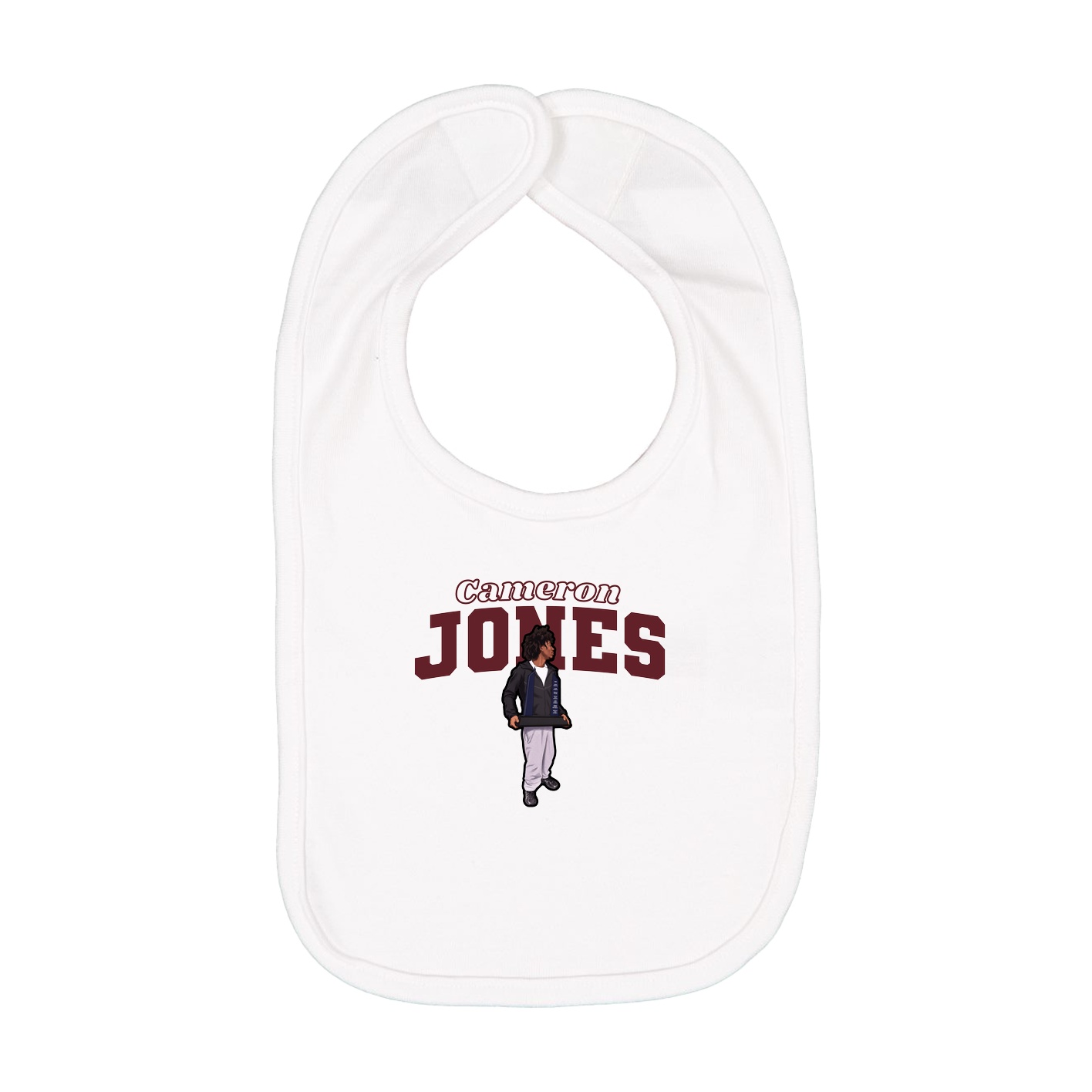Infant Bib — Name Arch in White