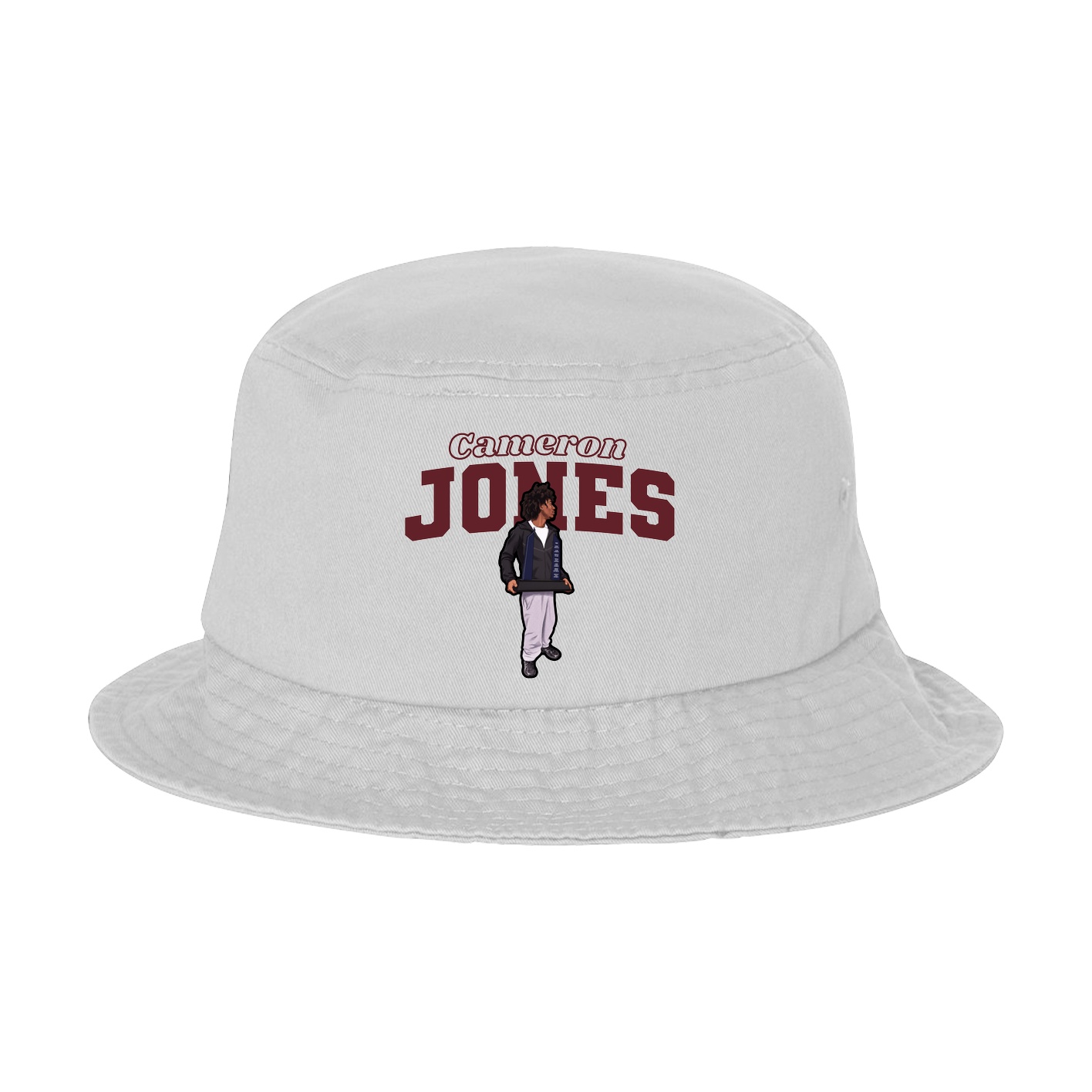 Bucket Cap — Name Arch in White
