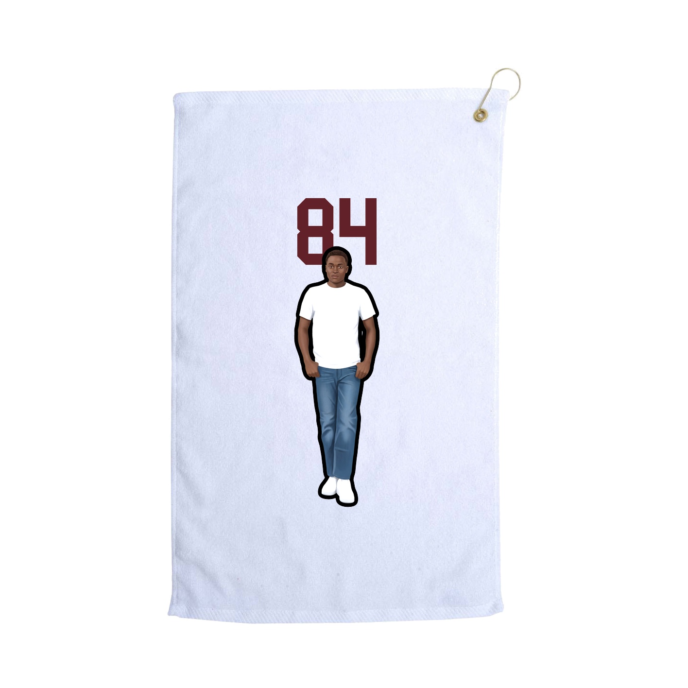 Golf Towel — Number Top in White