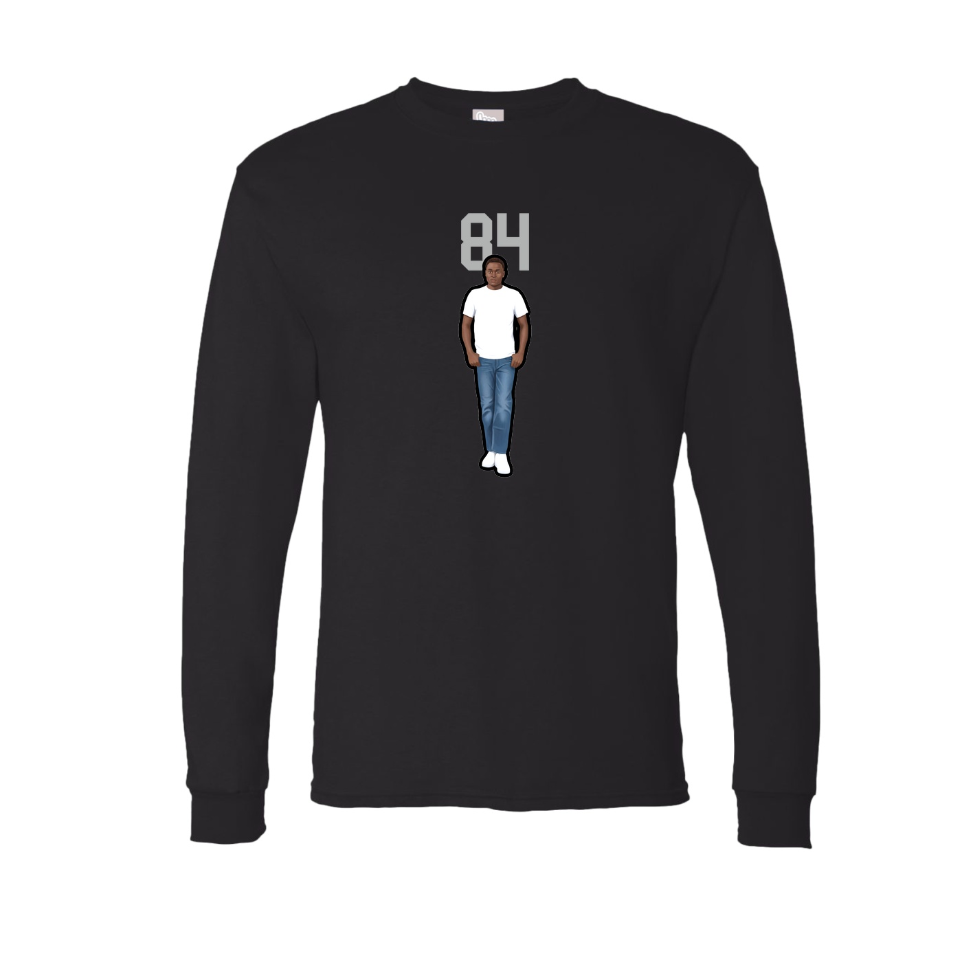 Long Sleeve Tee — Number Top in Black