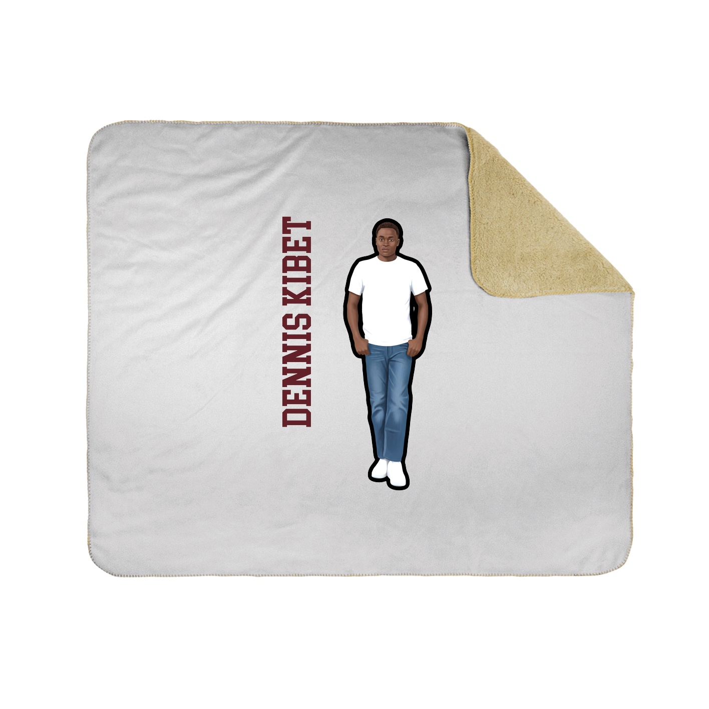Throw Blanket — Name Vertical in White