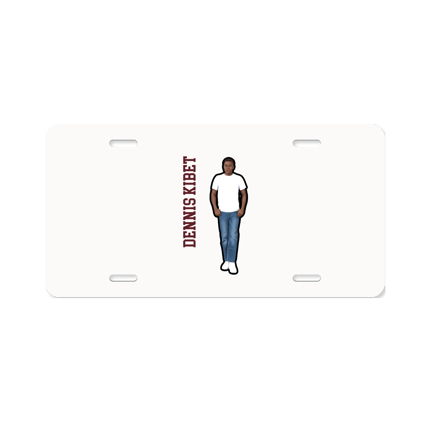 License Plate — Name Vertical in Classic