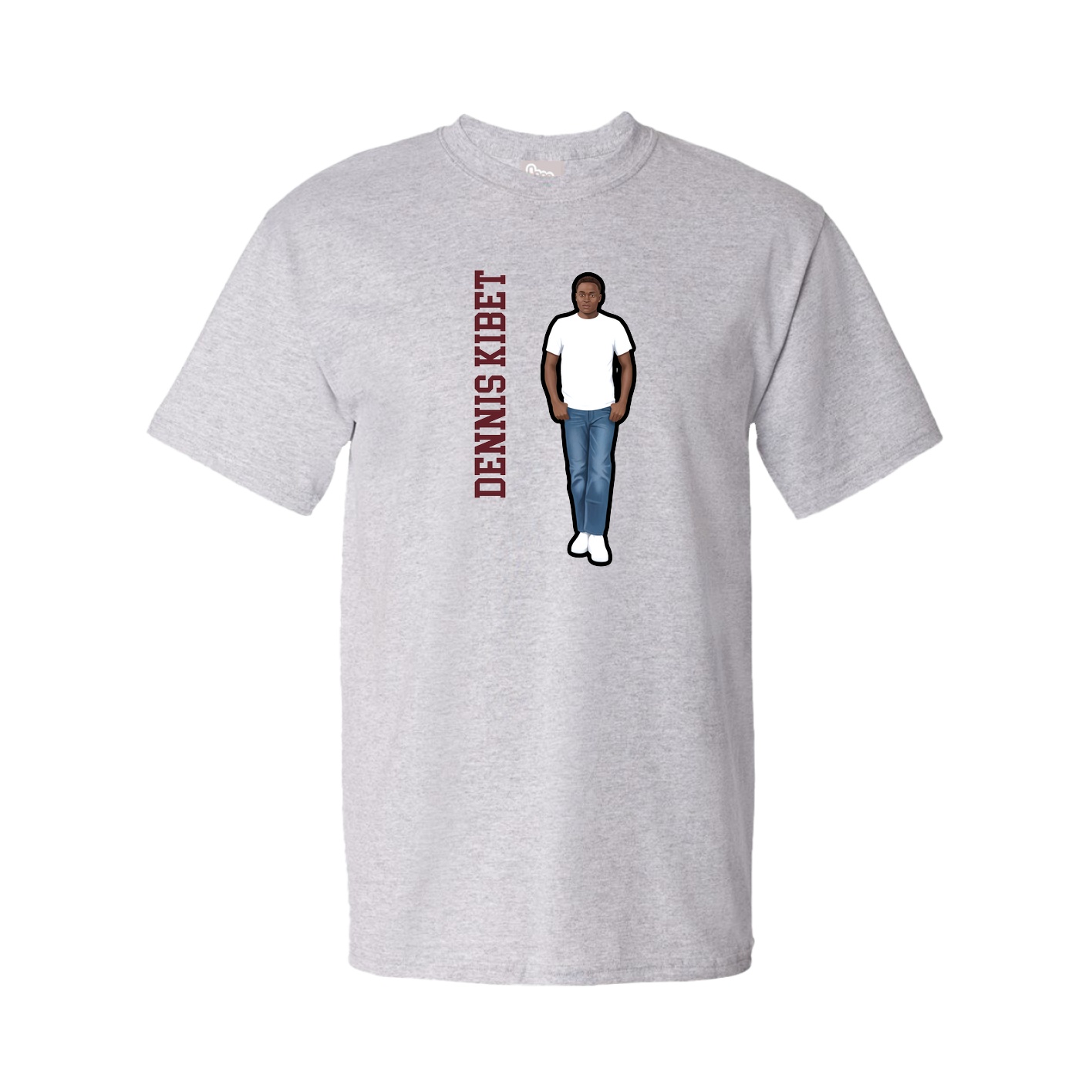 Tee — Name Vertical in Grey