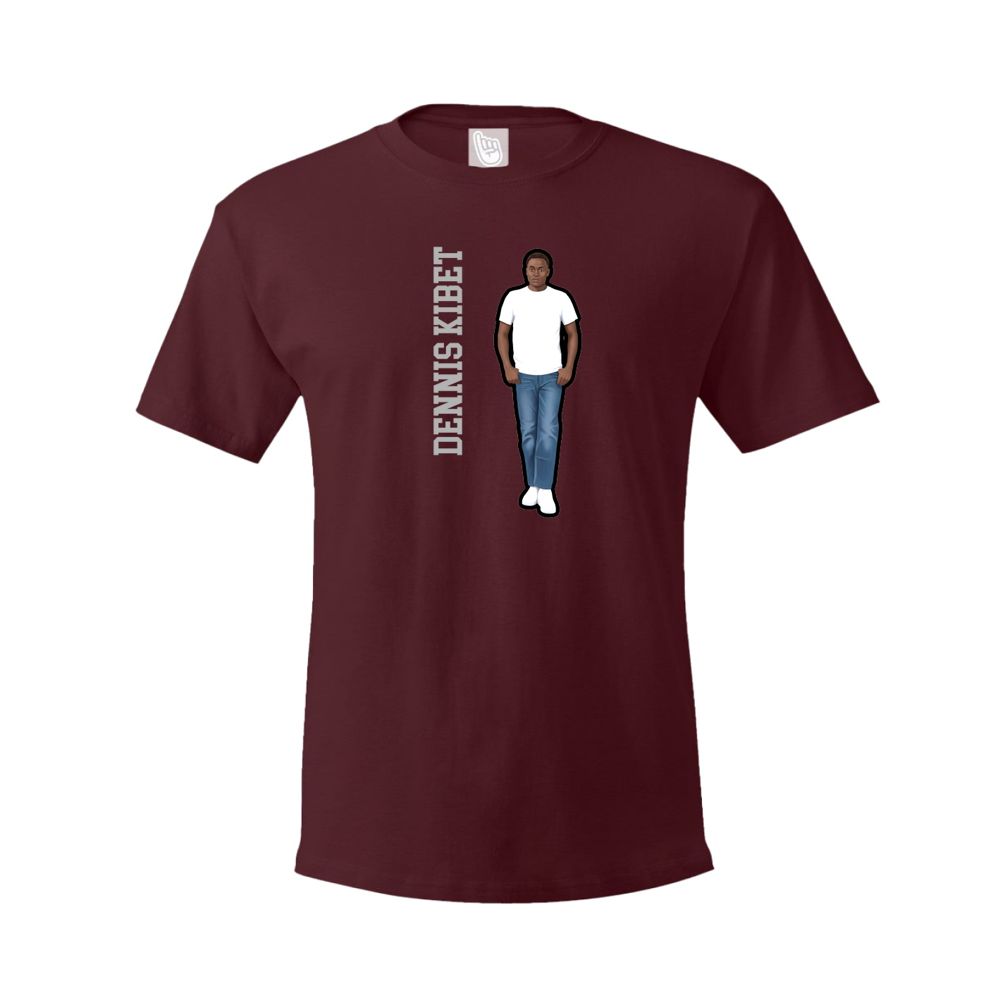 Youth Tee — Name Vertical in Maroon