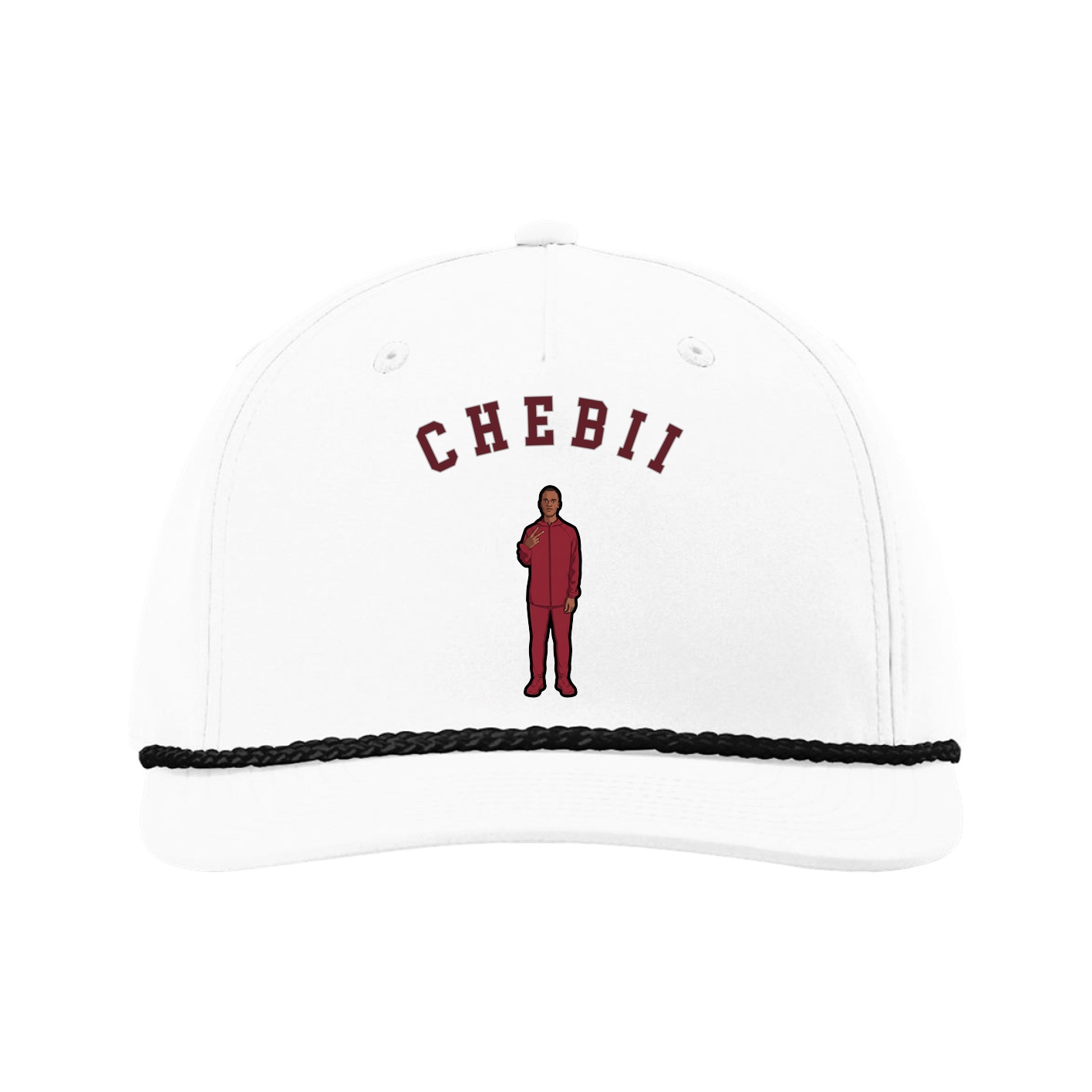 Five-Panel Classic Rope Cap — Shirsey Arch in White