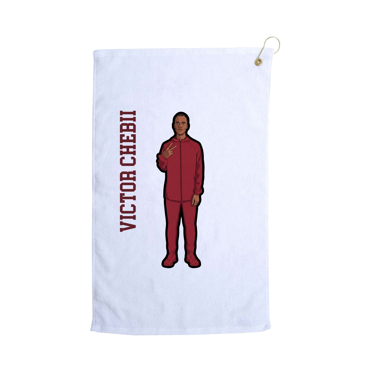 Golf Towel — Name Vertical in White