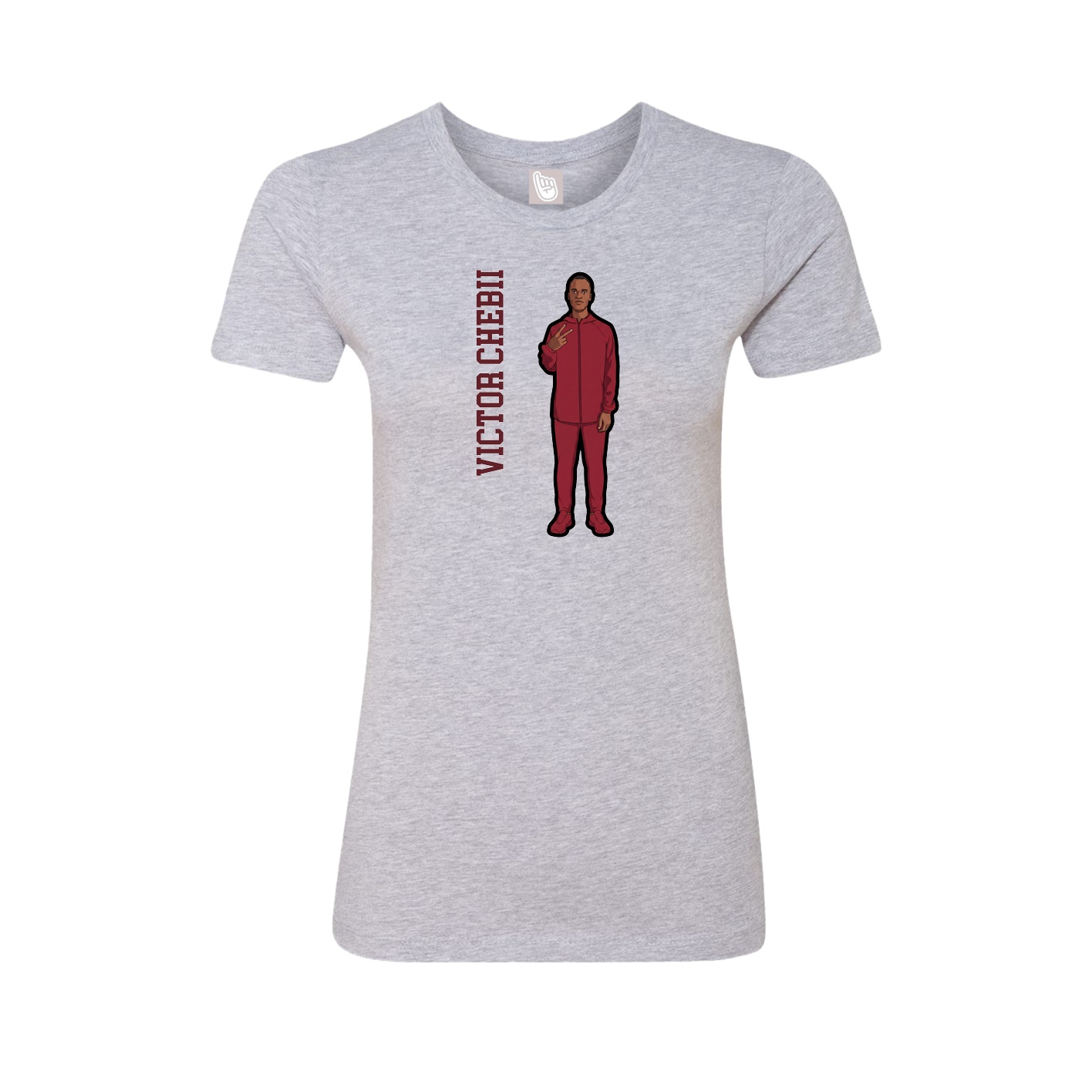 Womens Tee — Name Vertical in Grey