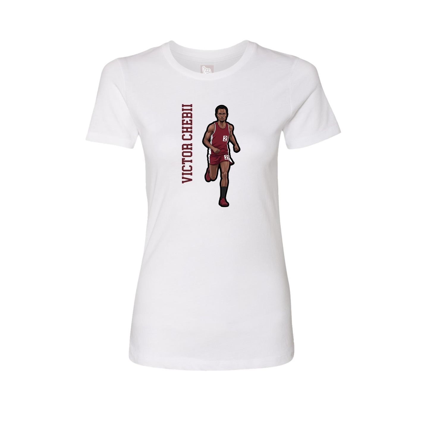 Womens Tee — Name Vertical in White