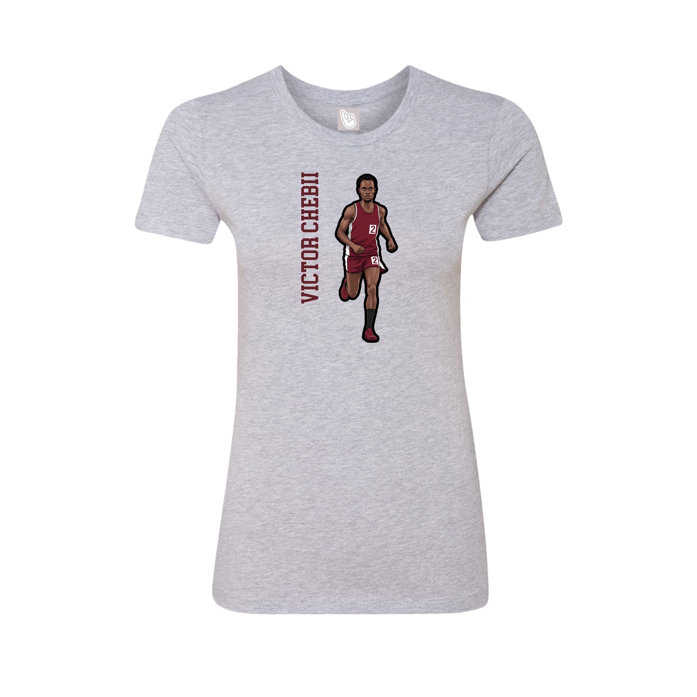 Womens Tee — Name Vertical in Grey