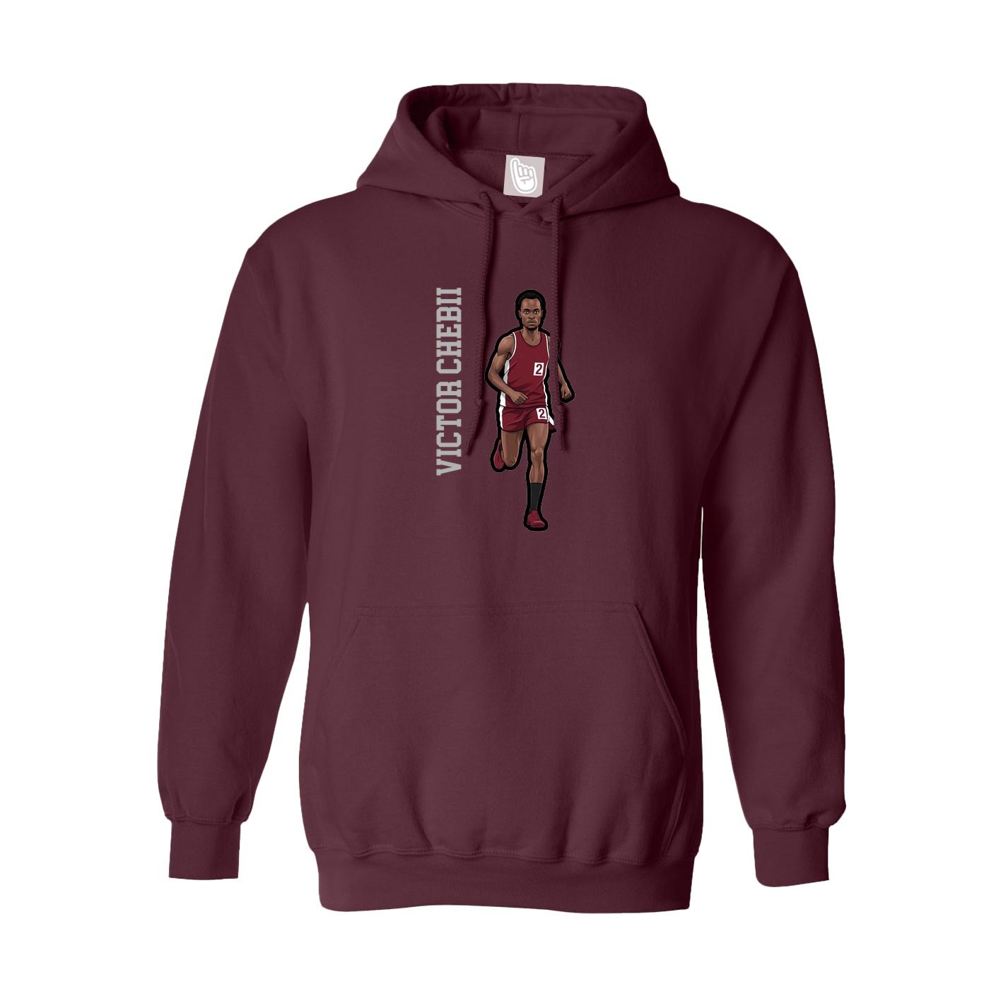 Youth Hoodie — Name Vertical in Maroon
