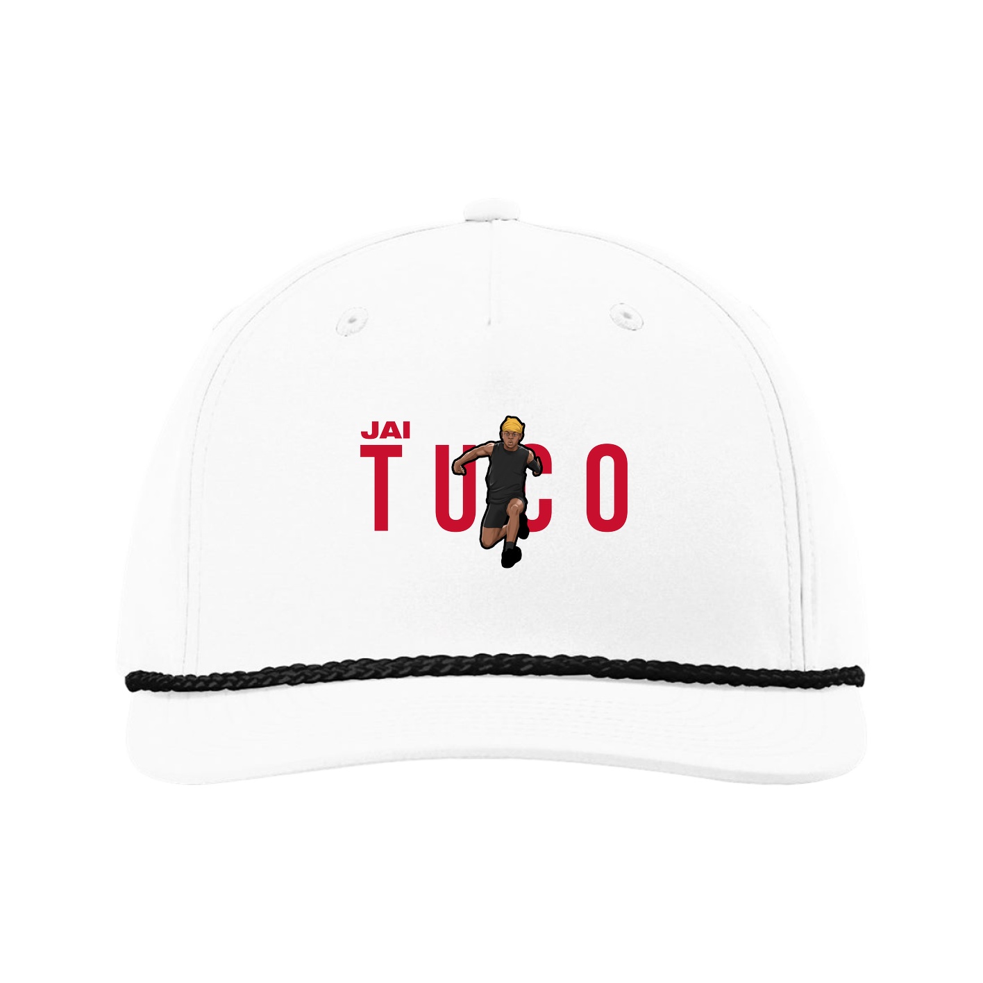 Five-Panel Classic Rope Cap — Player Name in White