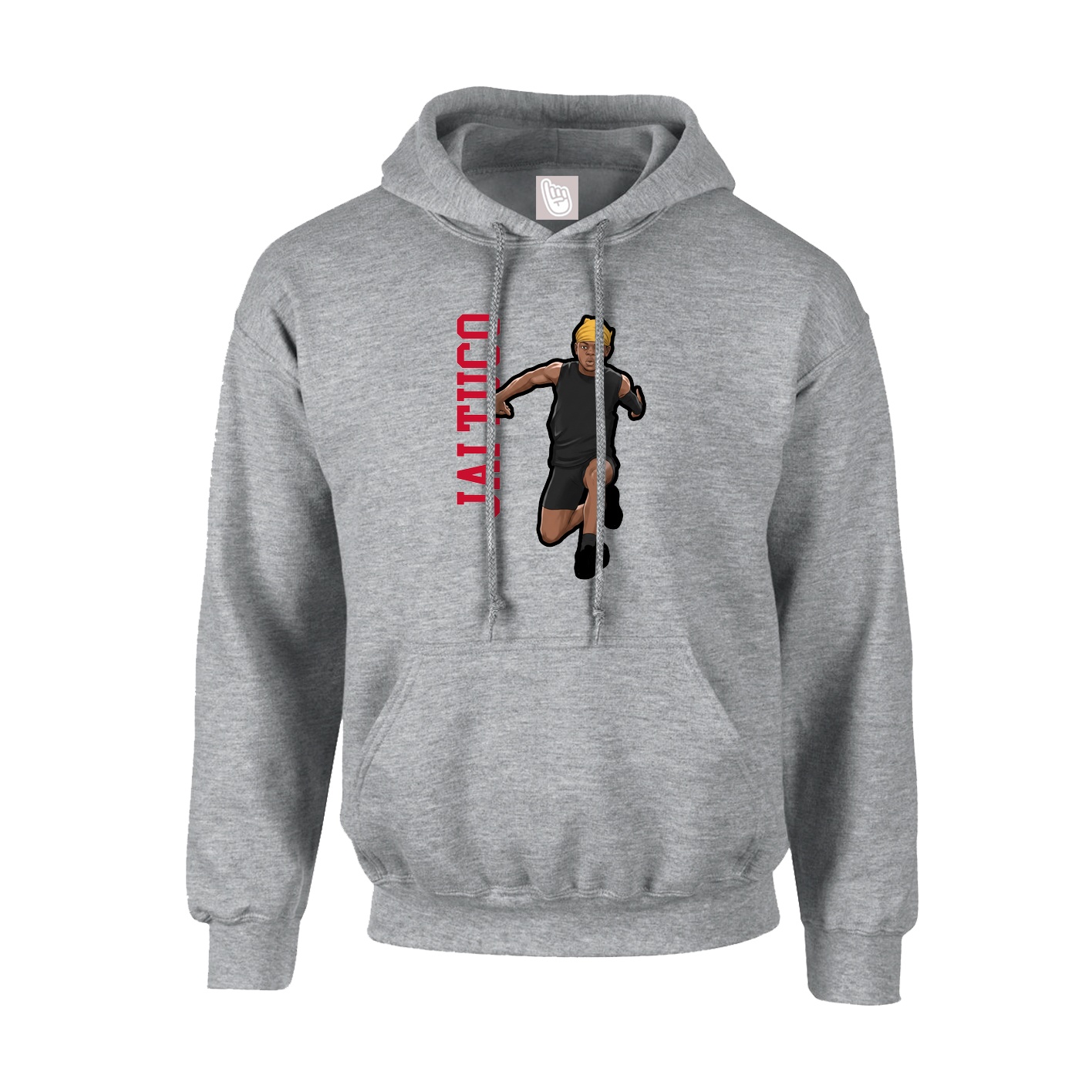 Youth Hoodie — Name Vertical in Grey