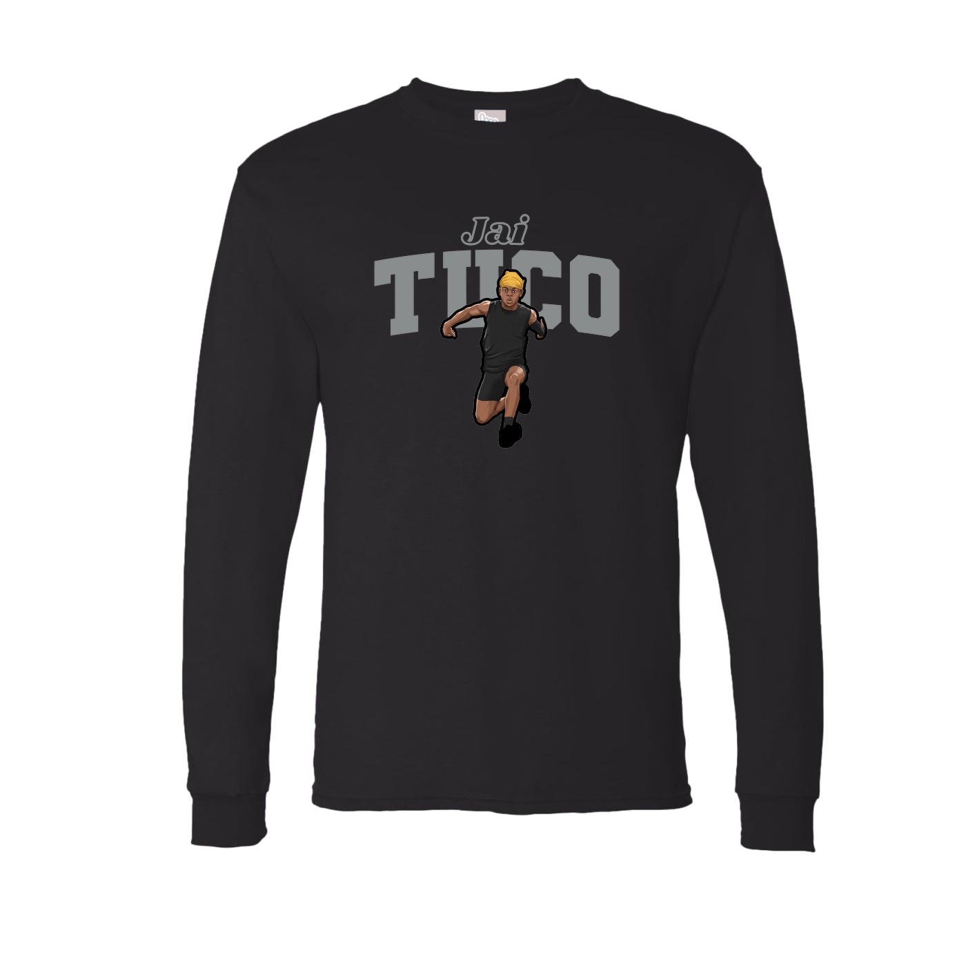 Long Sleeve Tee — Name Arch in Black