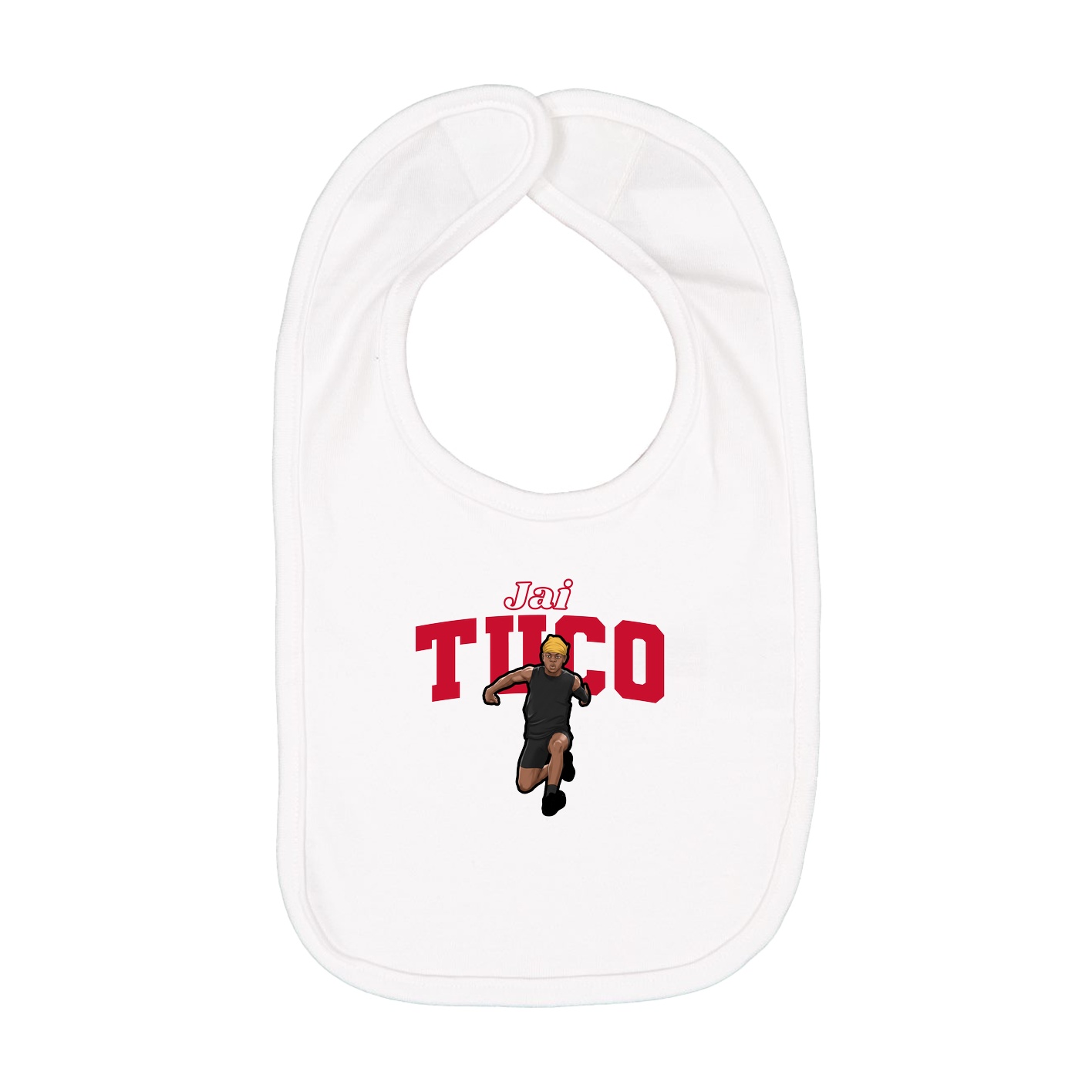 Infant Bib — Name Arch in White
