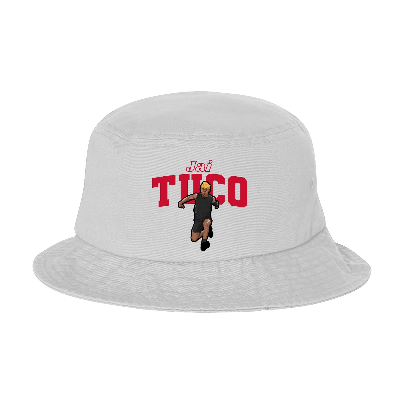 Bucket Cap — Name Arch in White