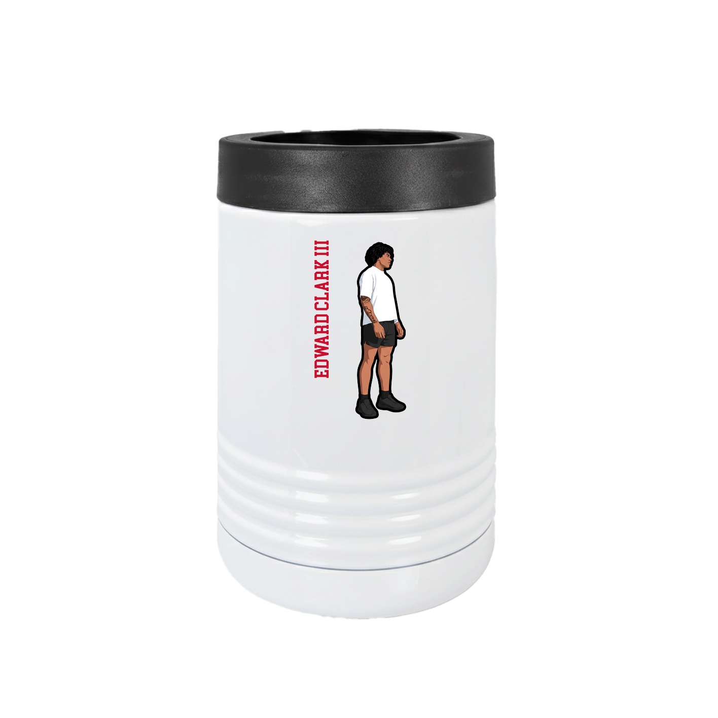 Beverage Holder — Name Vertical in White
