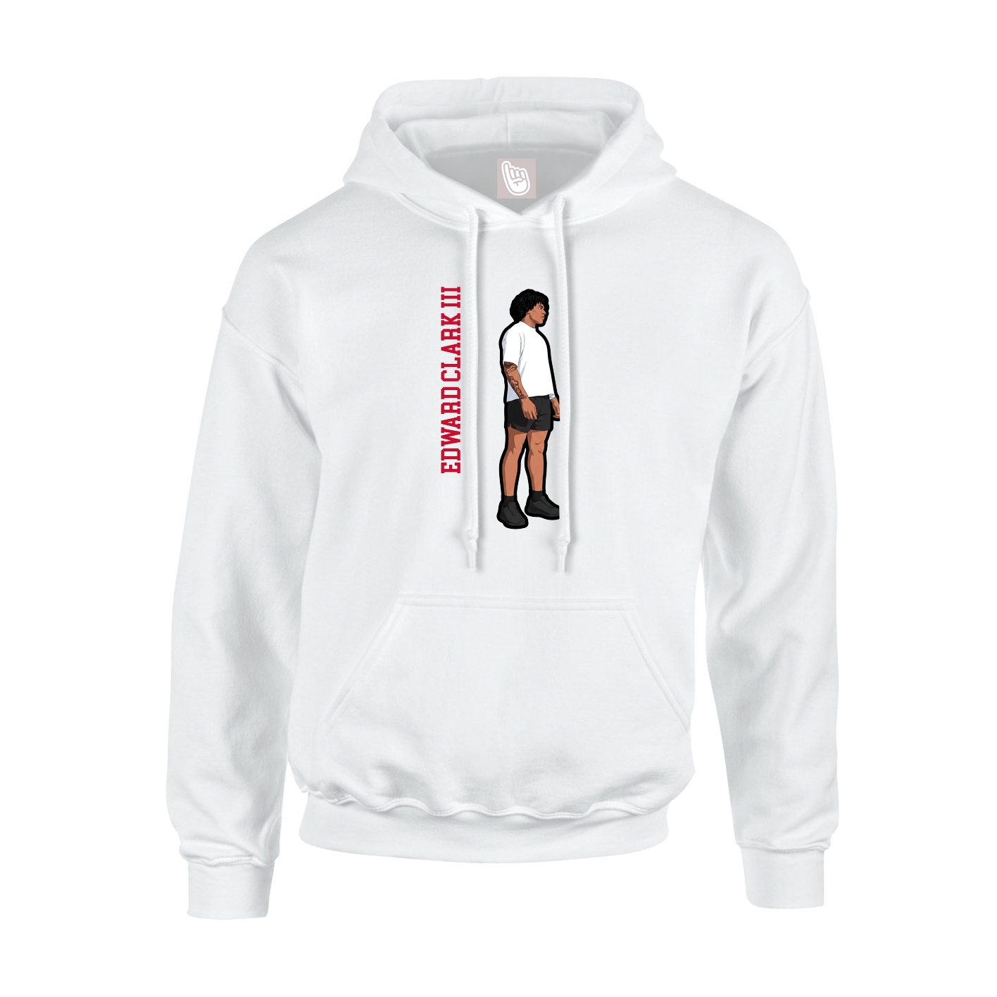 Youth Hoodie — Name Vertical in White