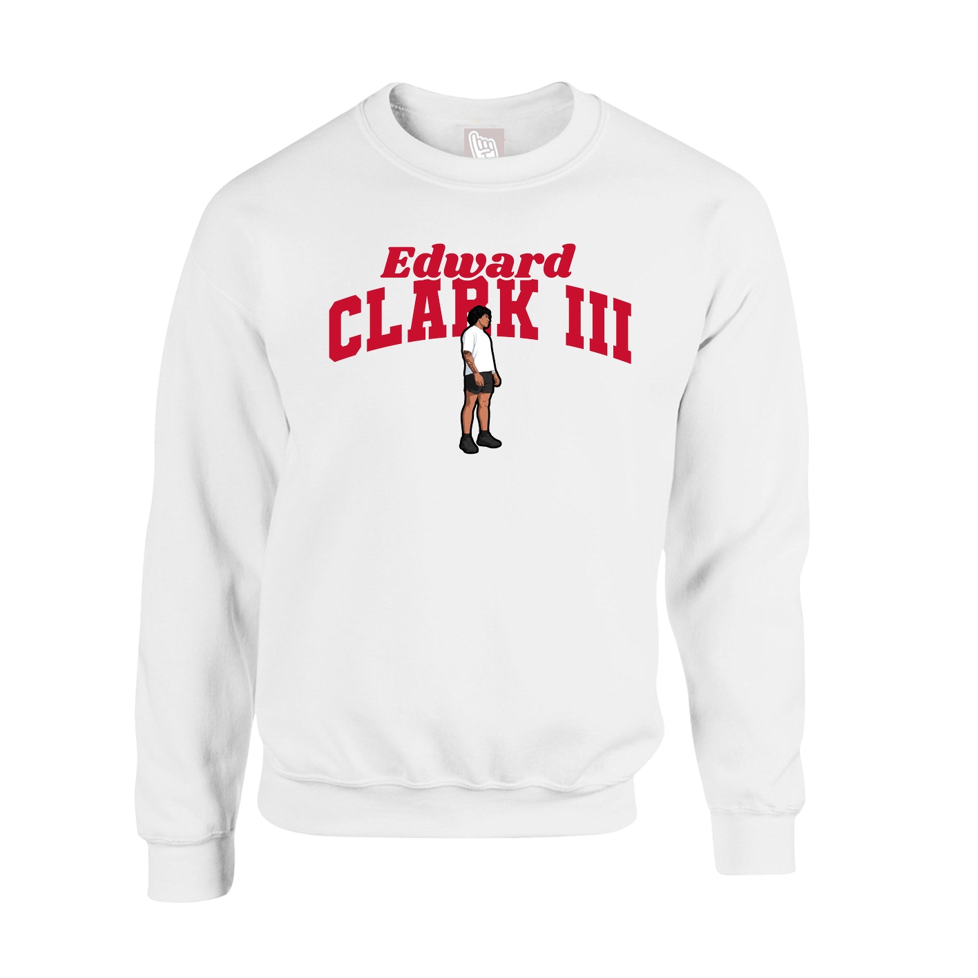 Fleece Crew — Signature Arch in White