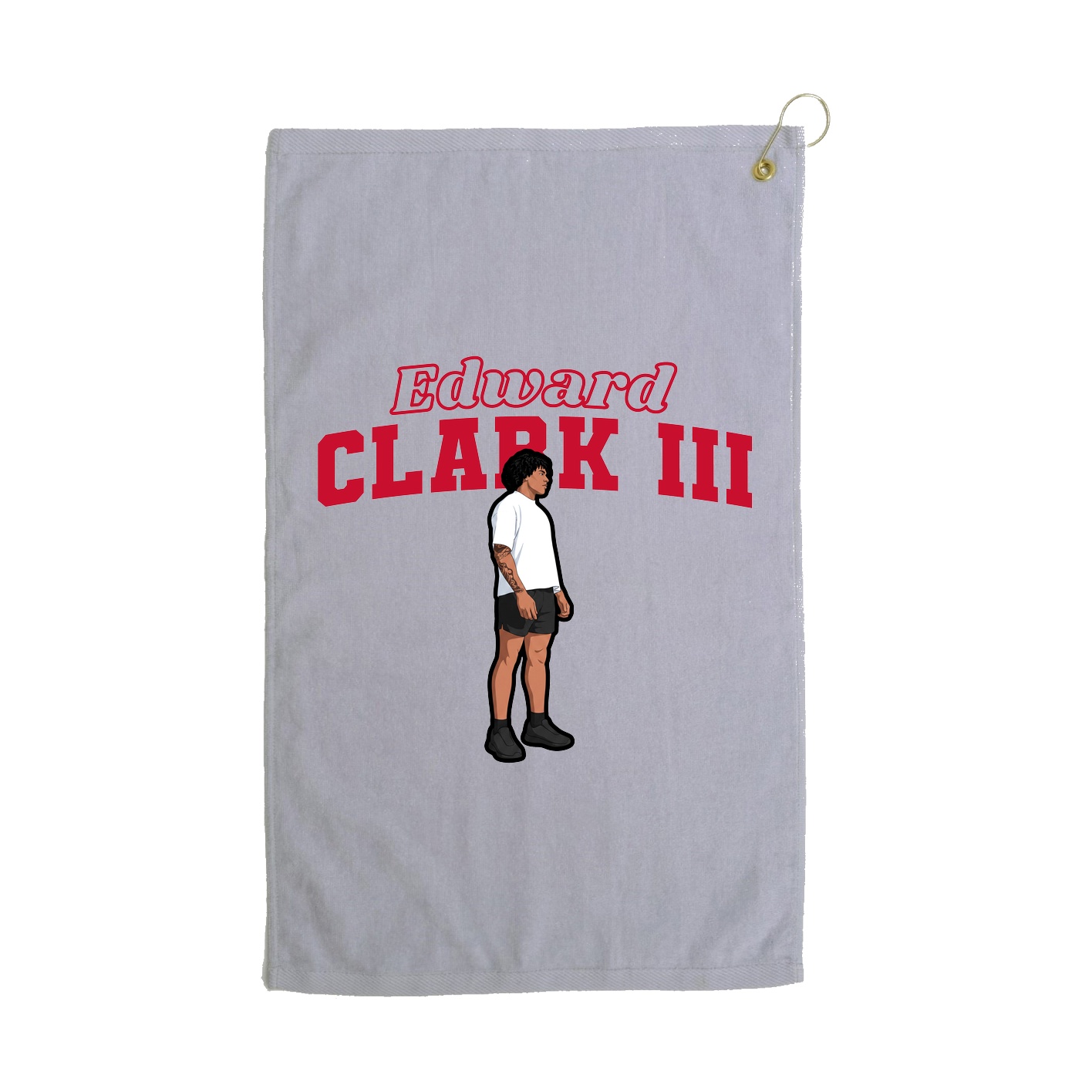 Golf Towel — Name Arch in Grey