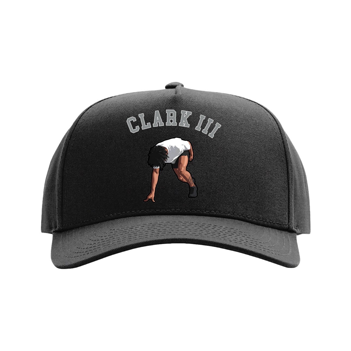 Full Fabric Five-Panel Champ Cap — Shirsey Arch in Black