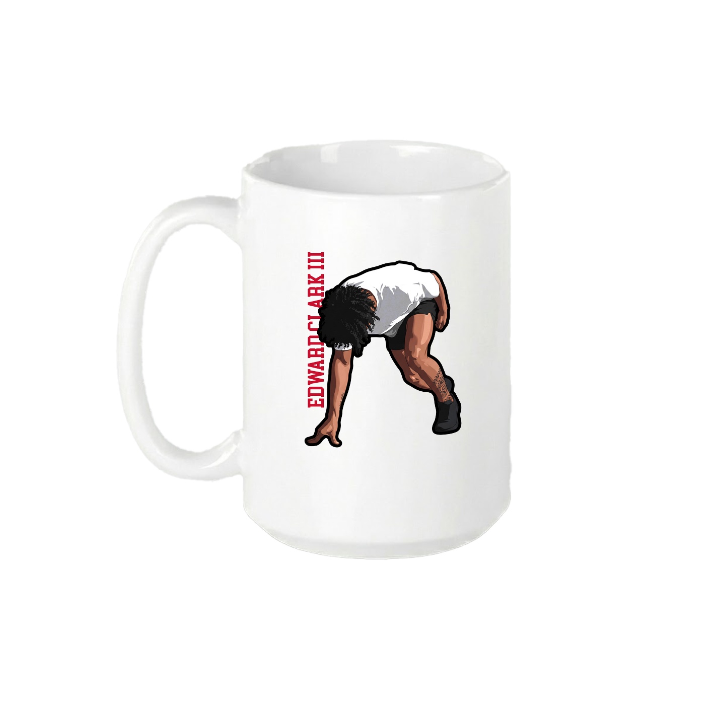 15oz Coffee Mug — Name Vertical in White