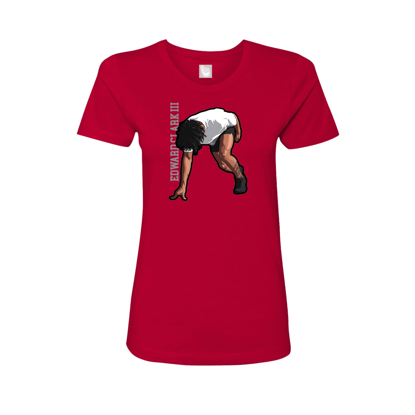 Womens Tee — Name Vertical in Red