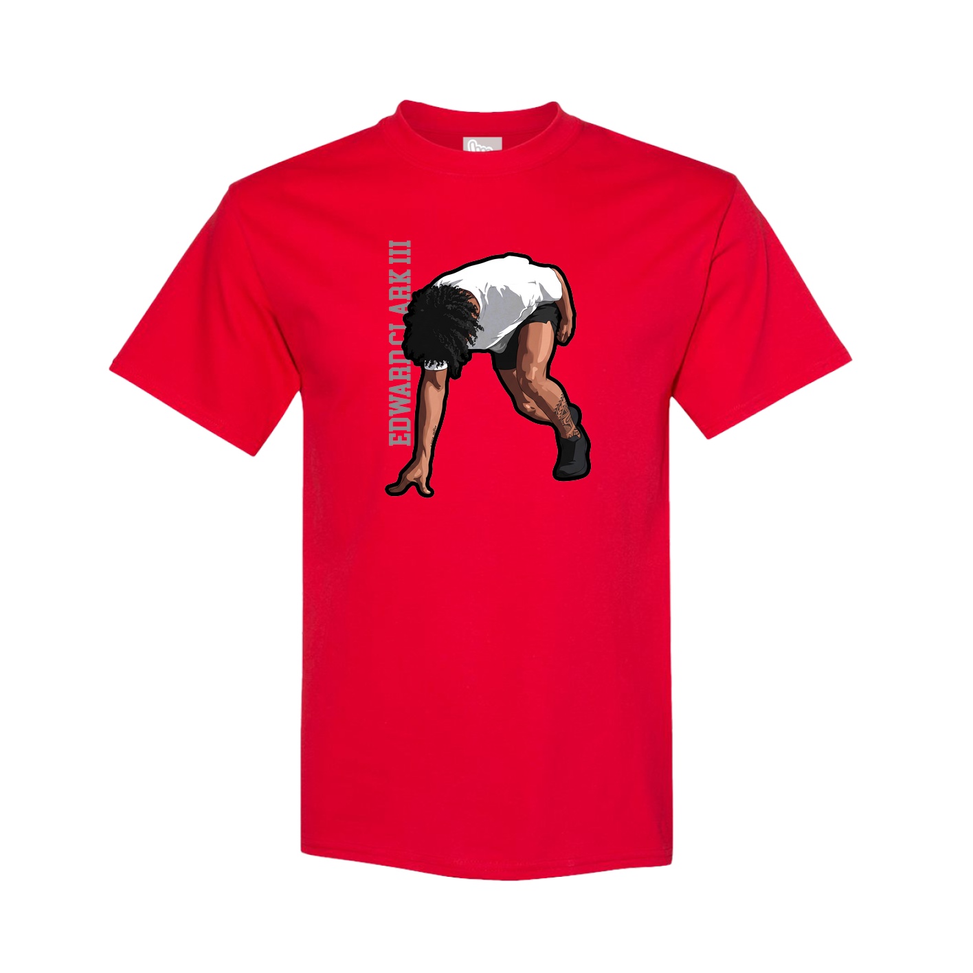 Youth Tee — Name Vertical in Red