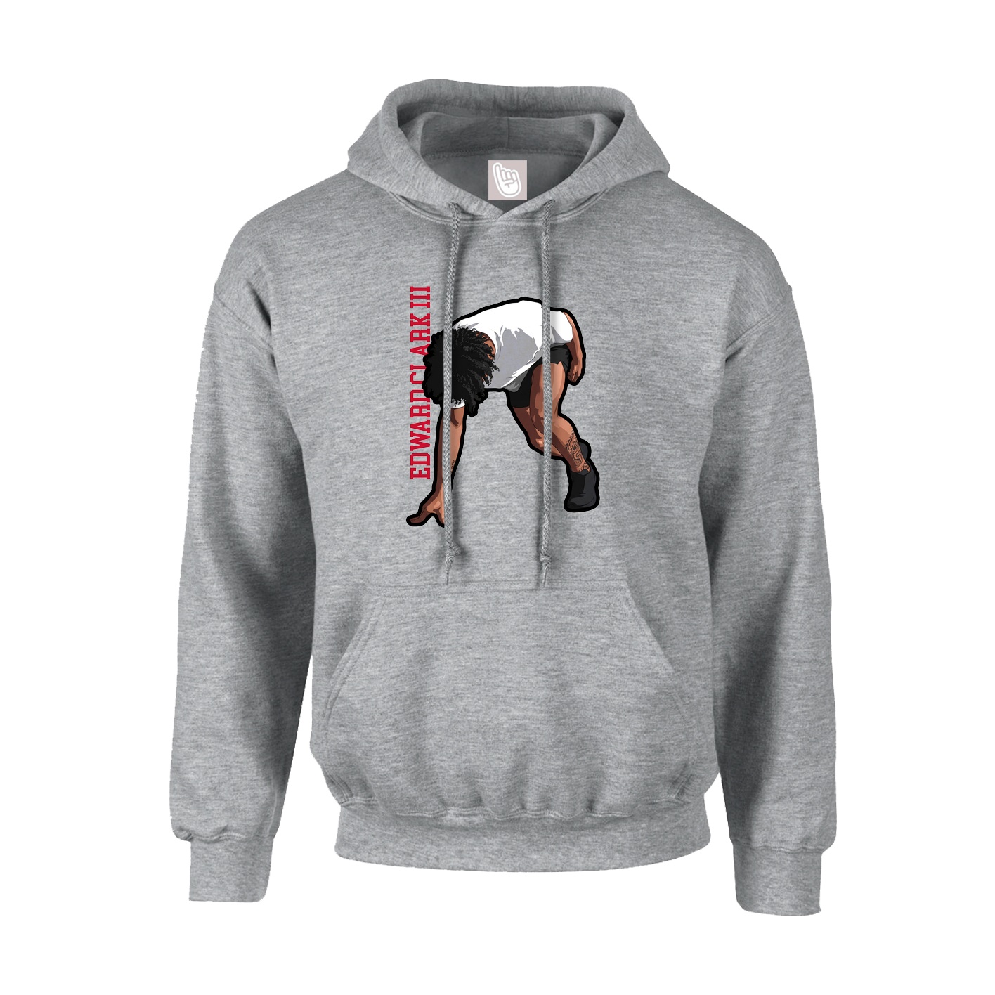 Hoodie — Name Vertical in Grey