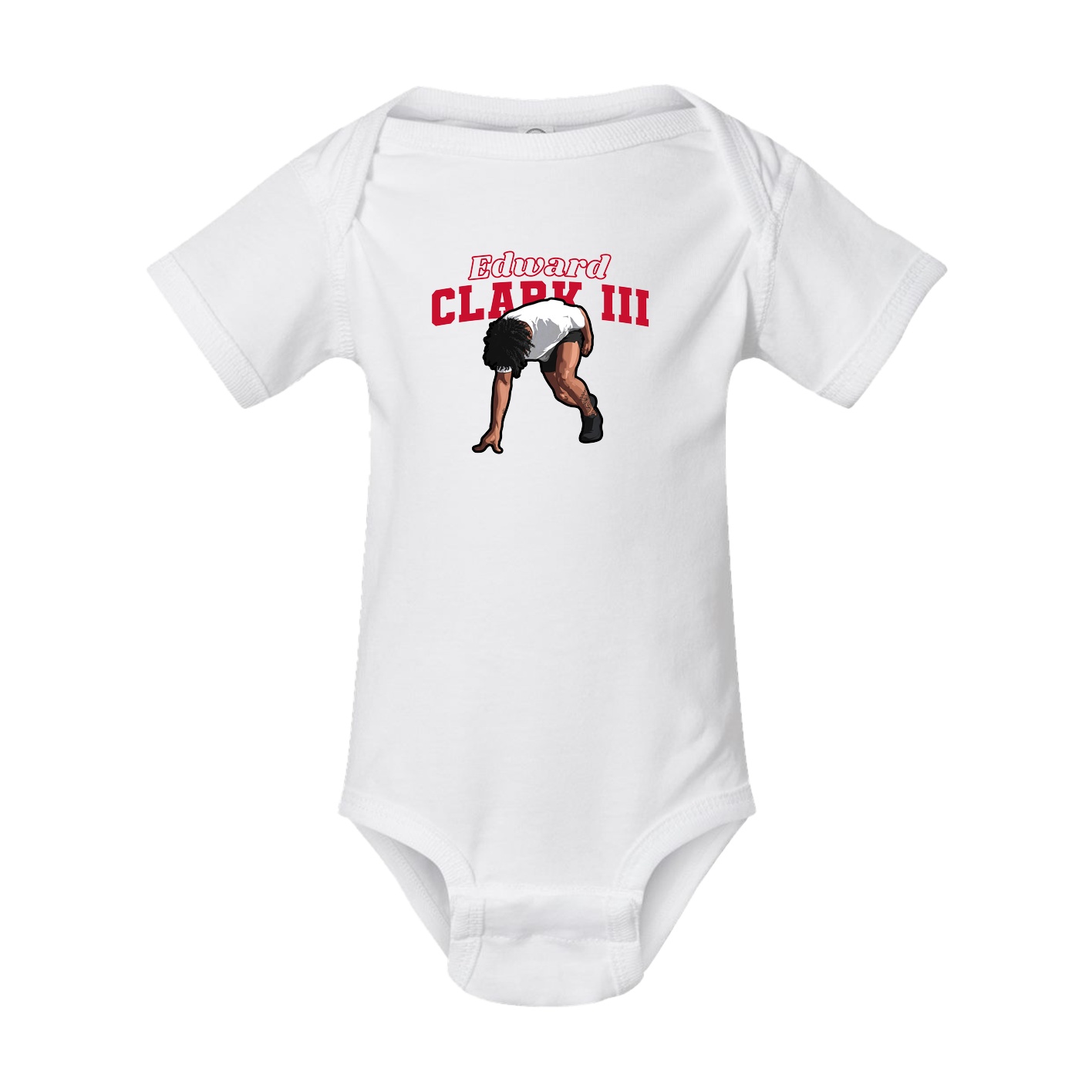 Baby Onesie — Name Arch in White