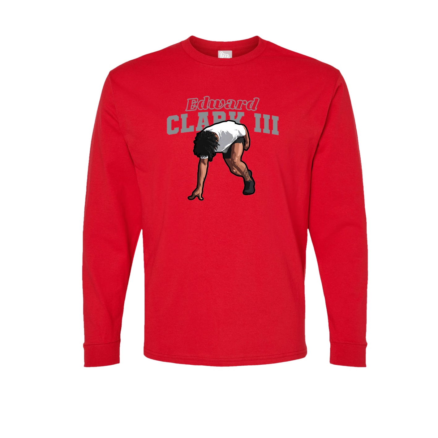 Long Sleeve Tee — Name Arch in Red
