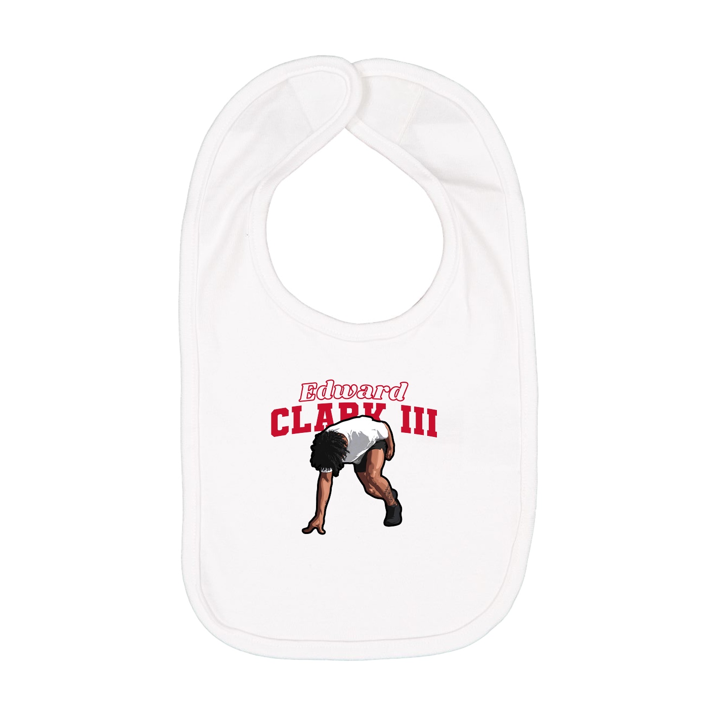 Infant Bib — Name Arch in White