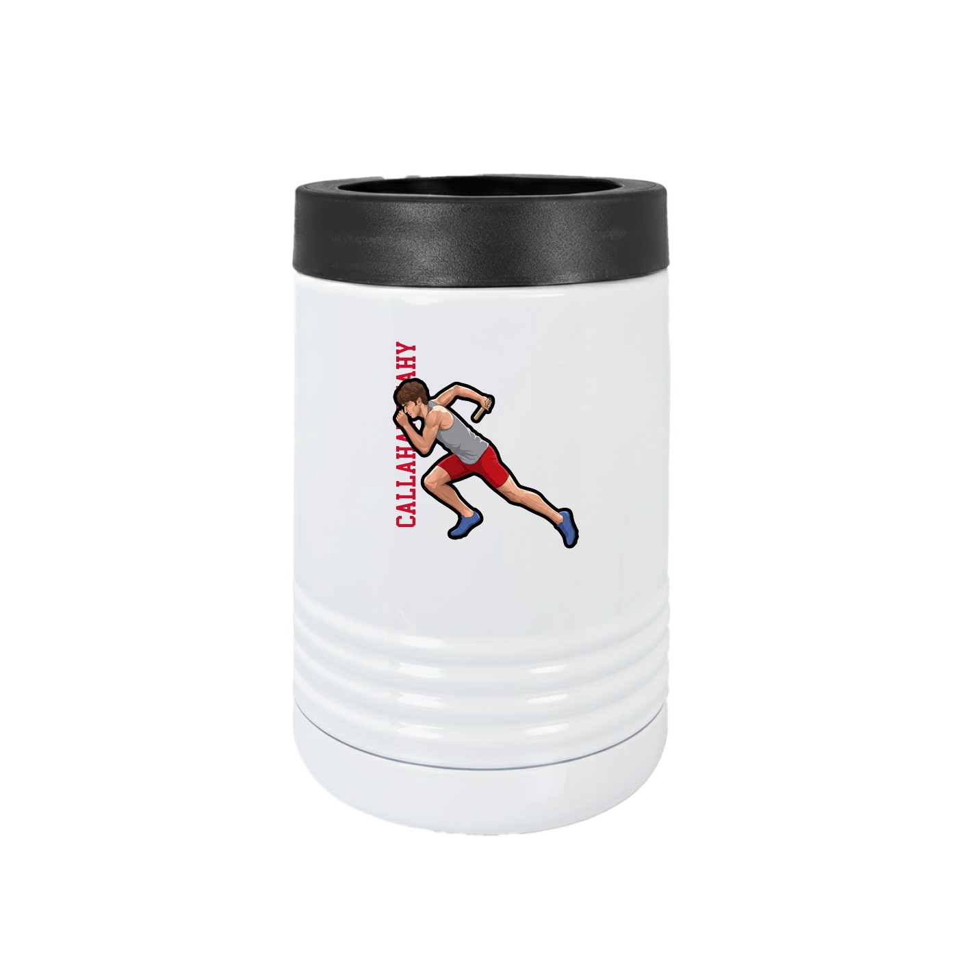 Beverage Holder — Name Vertical in White