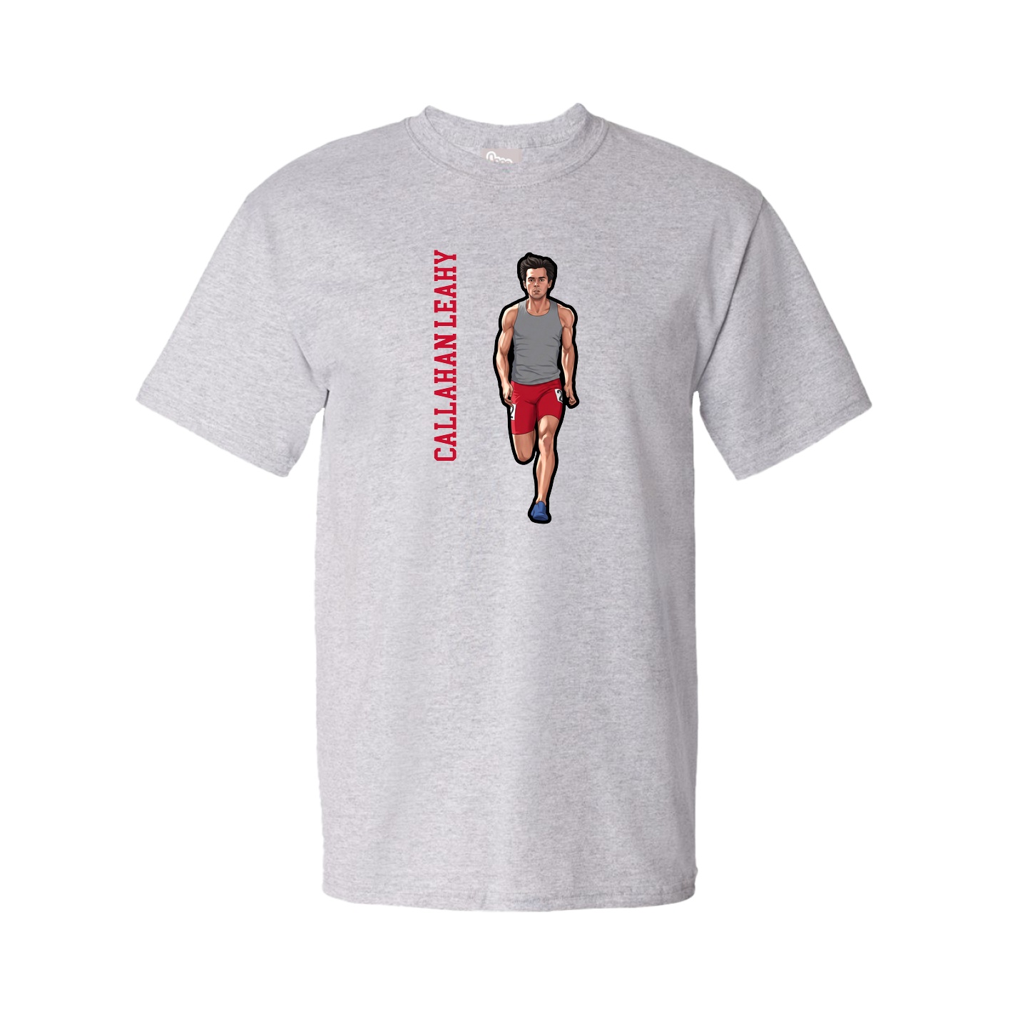 Tee — Name Vertical in Grey
