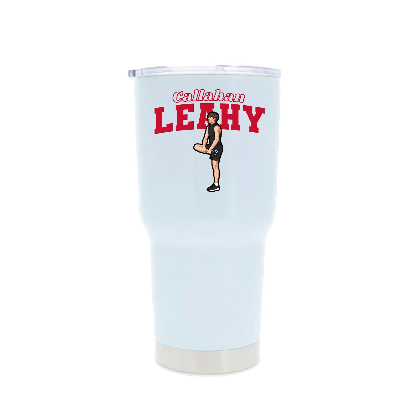 30oz Stainless Steel Tumbler — Name Arch in White