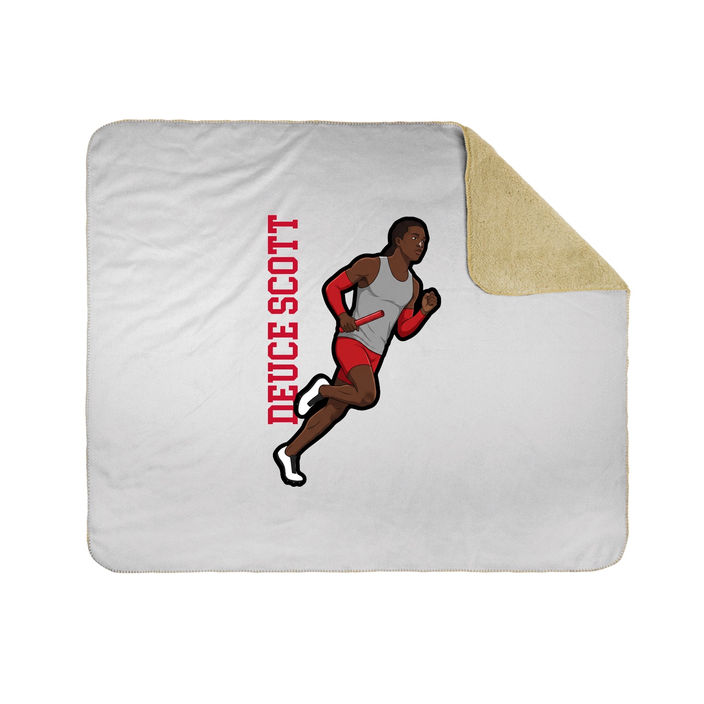 Throw Blanket — Name Vertical in White