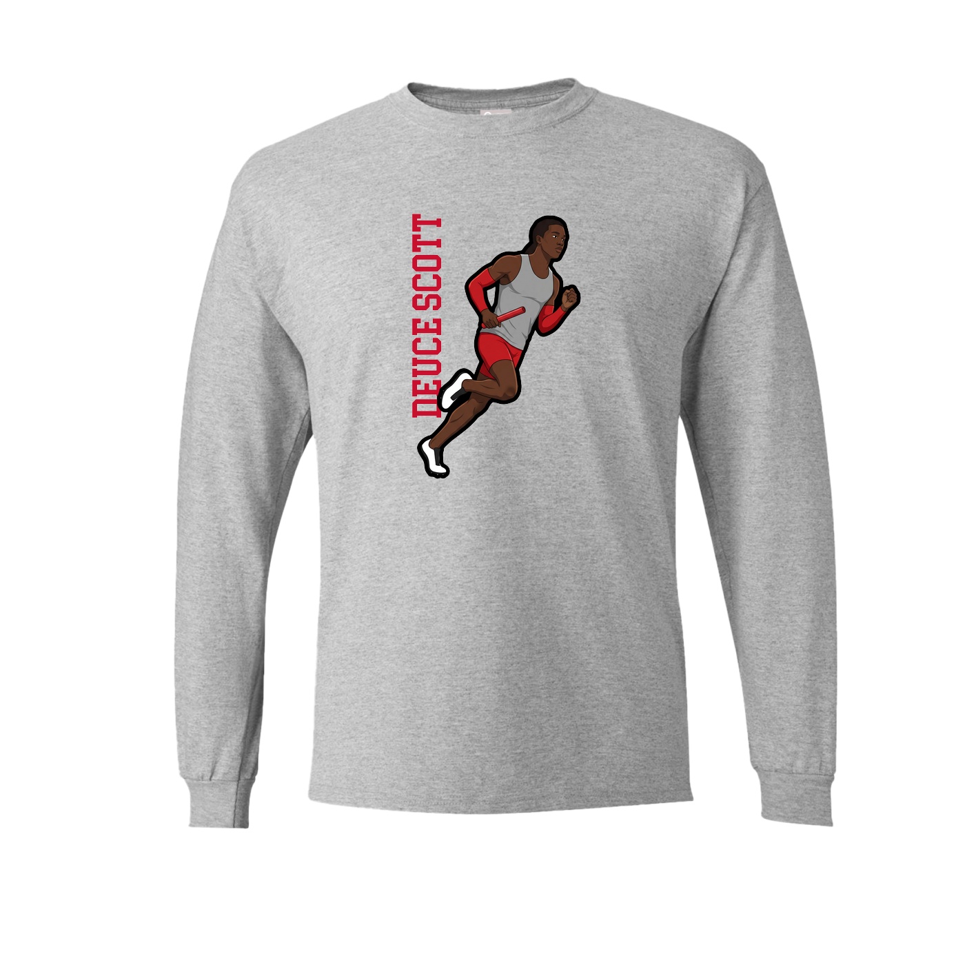 Long Sleeve Tee — Name Vertical in Grey