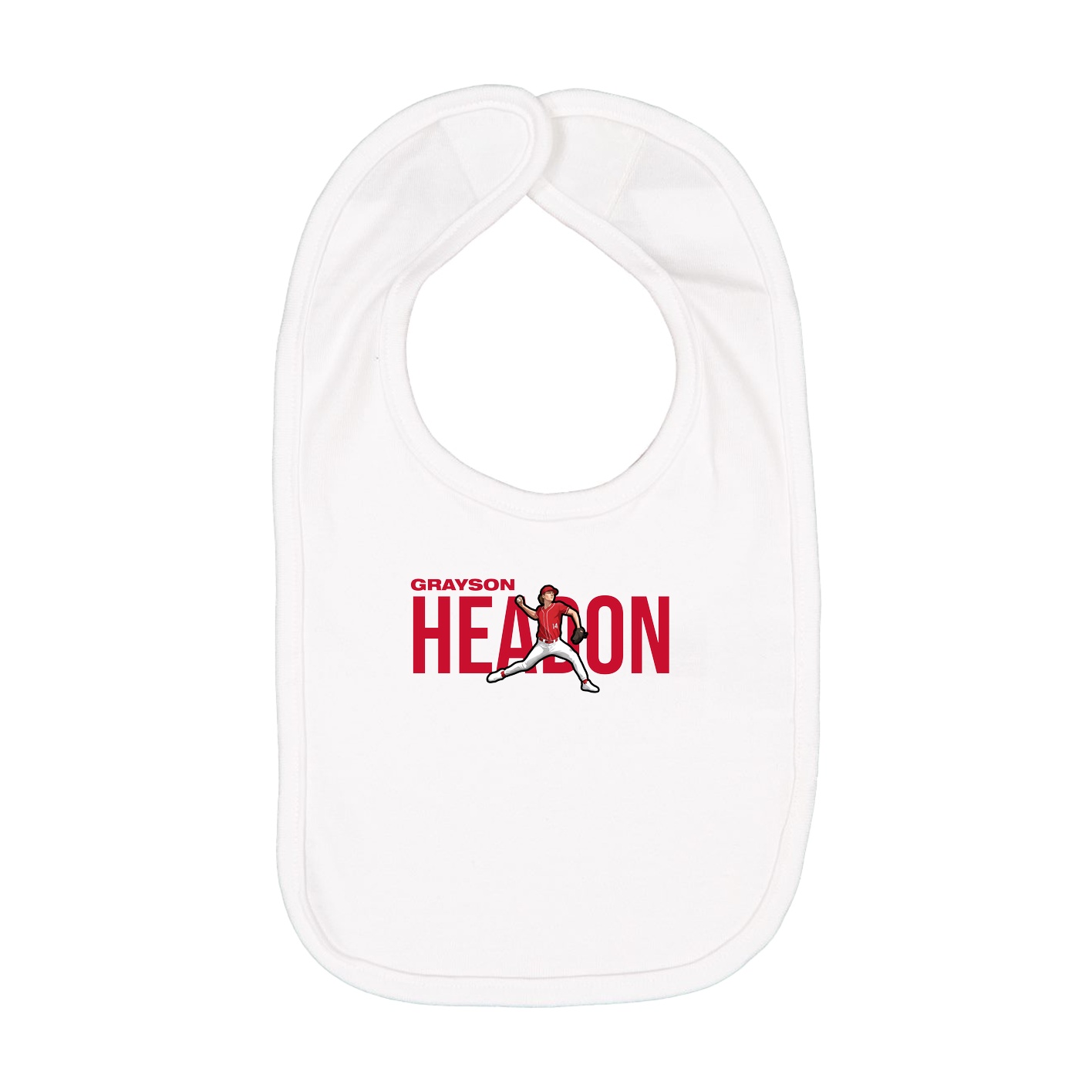 Infant Bib — Player Name in White