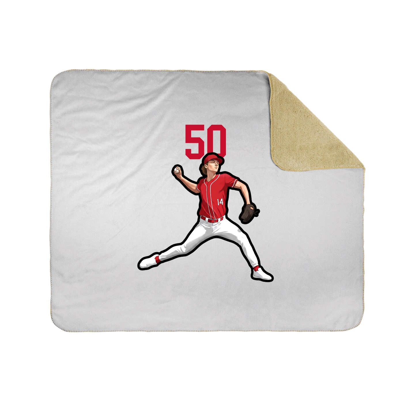 Throw Blanket — Number Top in White